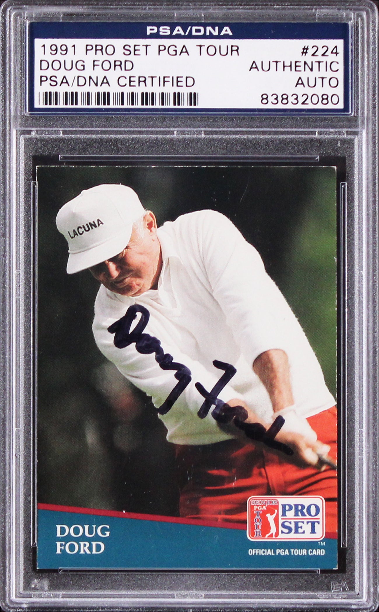 Doug Ford Authentic Signed 1991 Pro Set PGA Tour #224 Card PSA/DNA Slabbed