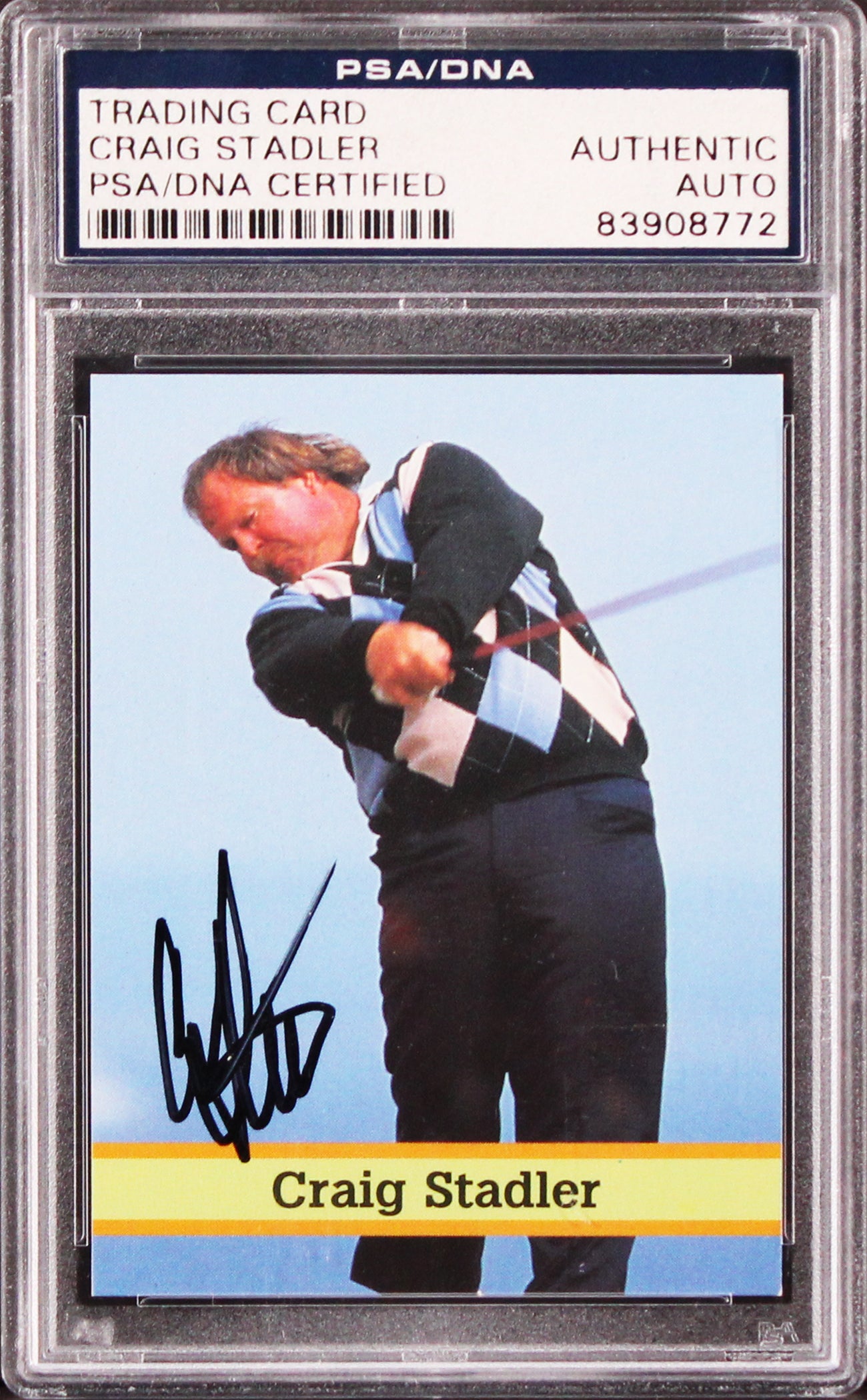 Craig Stradler Authentic Signed Trading Card Fax Pax Golf #16 PSA/DNA Slabbed