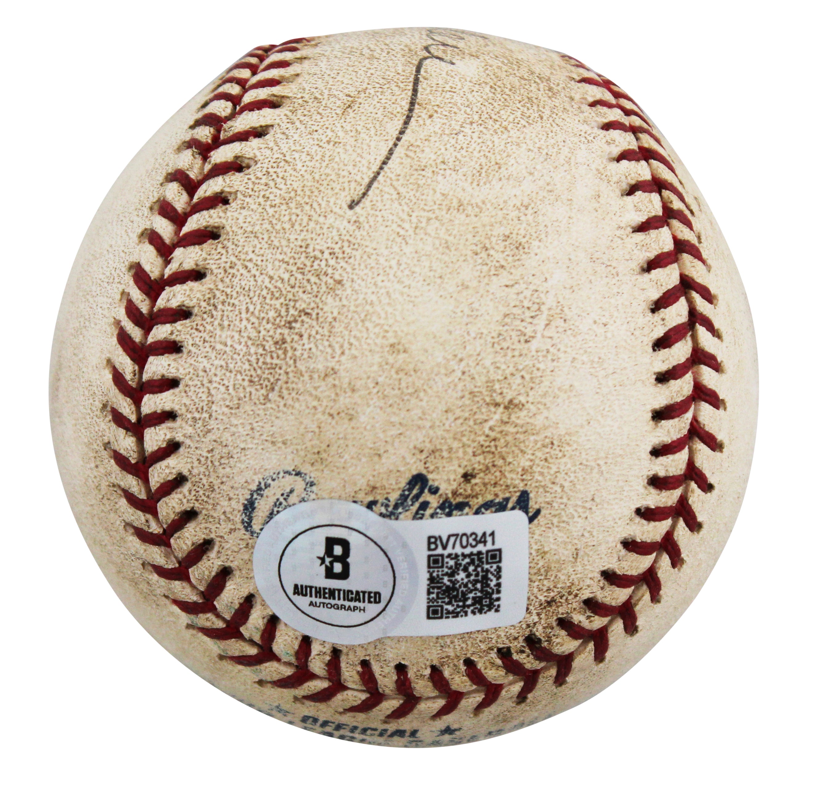 Athletics Reggie Jackson Signed Game Used Allen Selig OML Baseball BAS #BV70341