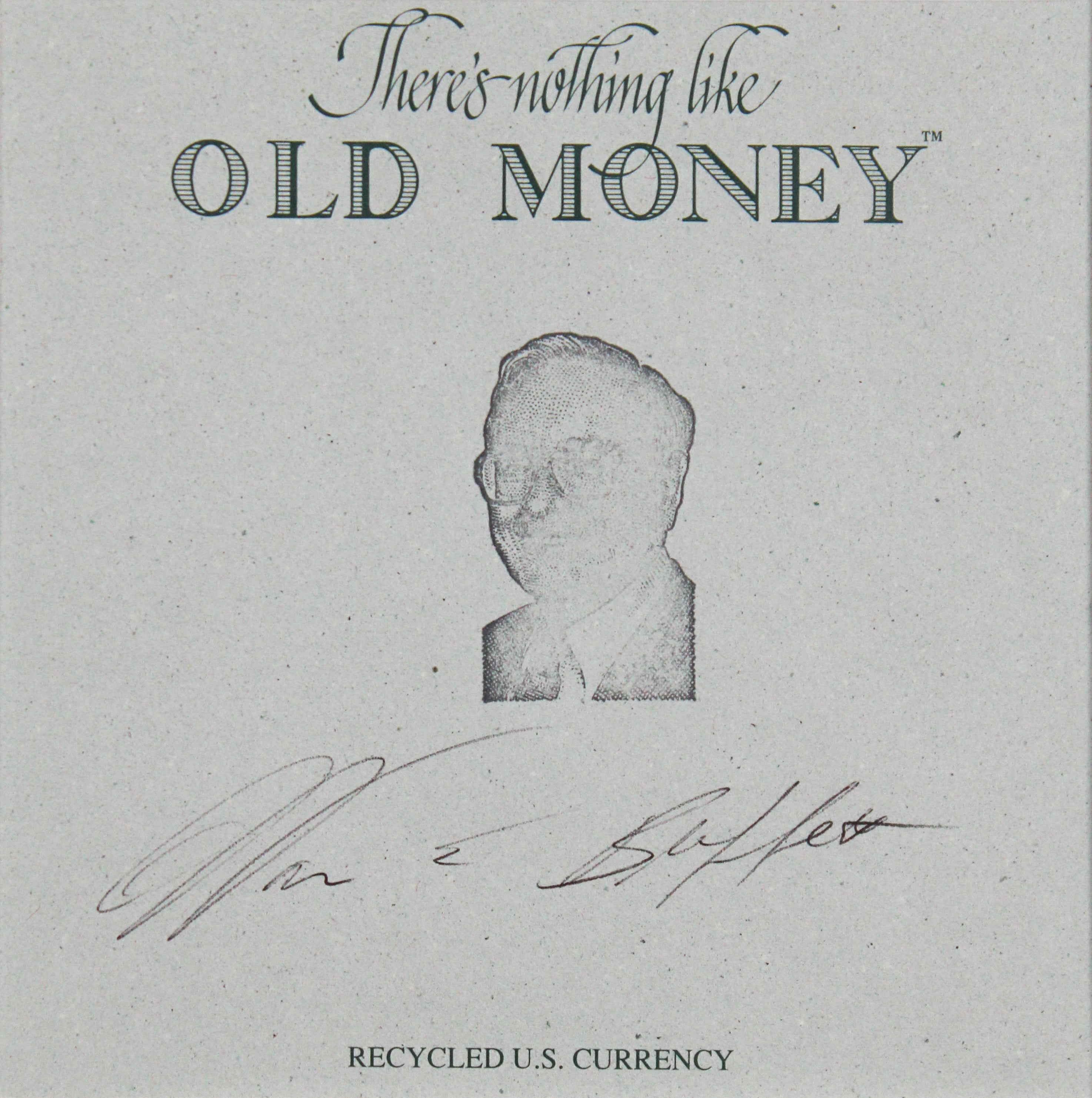 Warren Buffett Signed & Framed Nothing Like Old Money Recycled U.S. Currency BAS