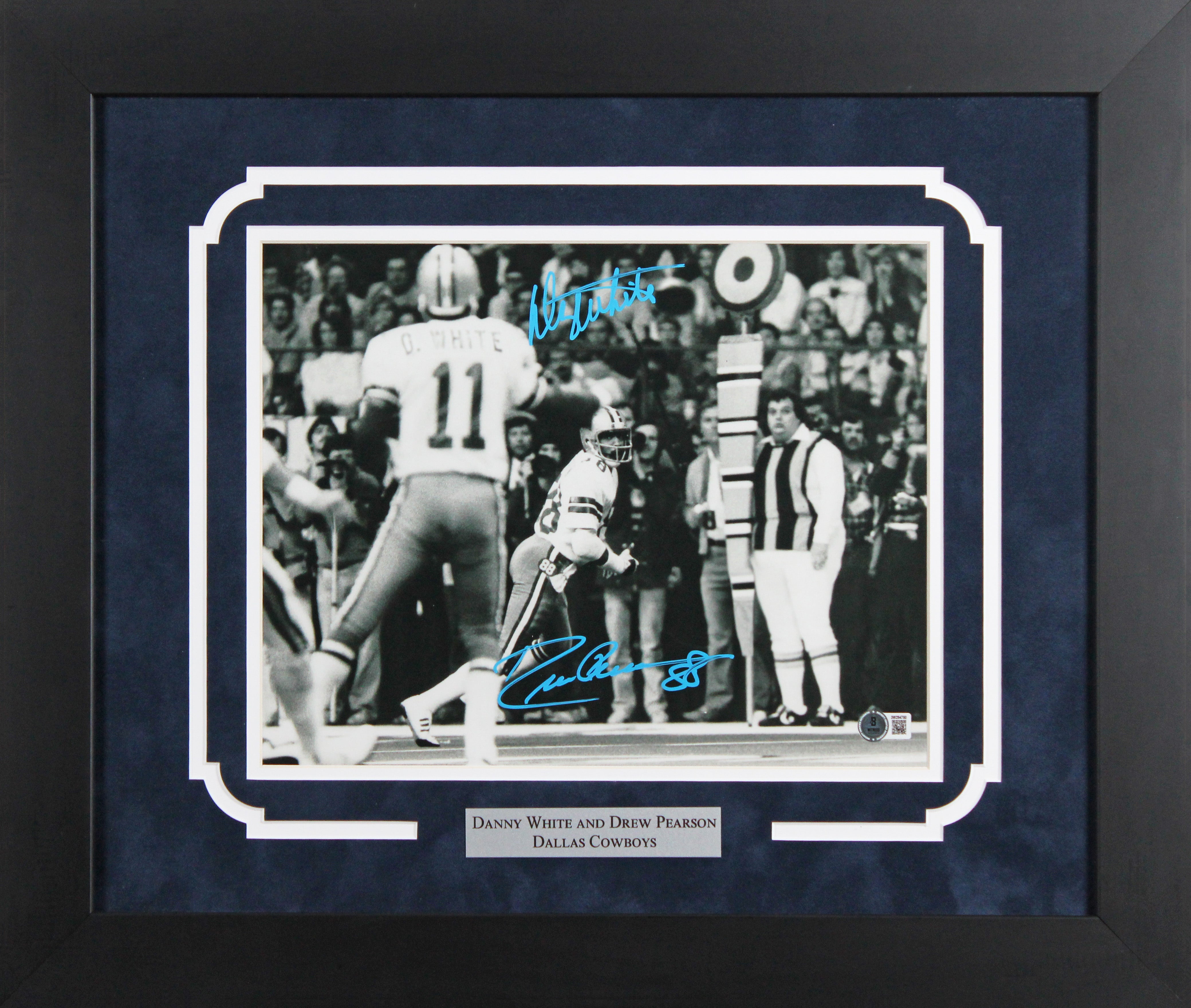 Cowboys Drew Pearson & Danny White Signed 11x14 Framed Photo BAS Wit #3W294750