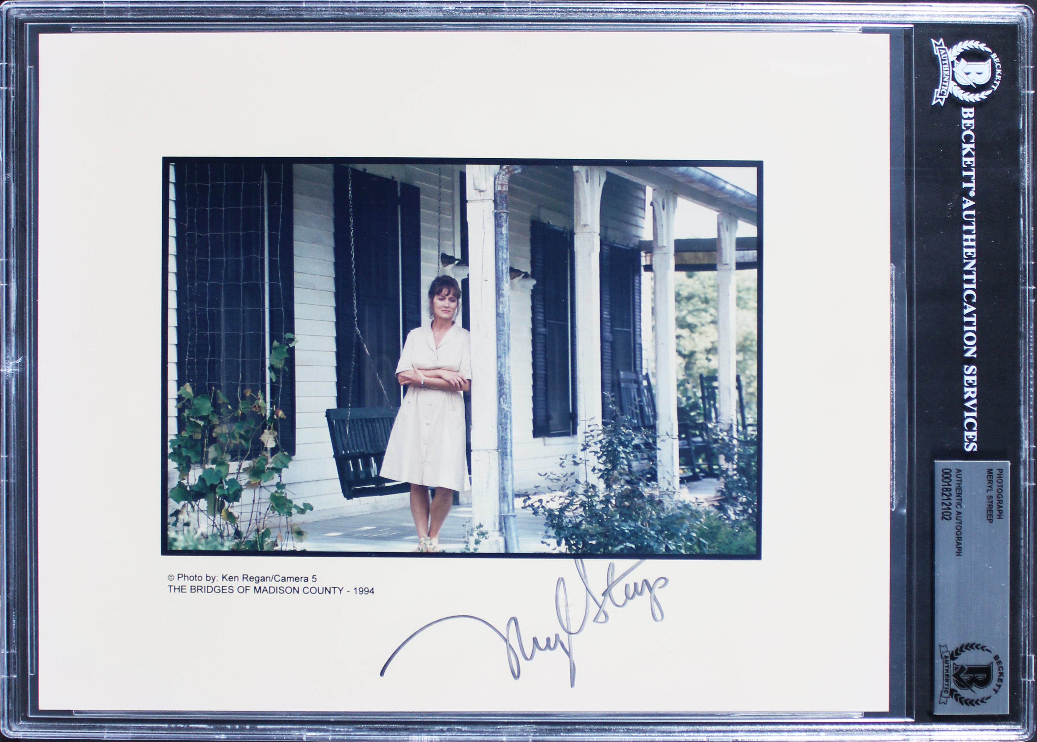Meryl Streep The Bridges of Madison County Signed 8x10 Photo BAS Slabbed