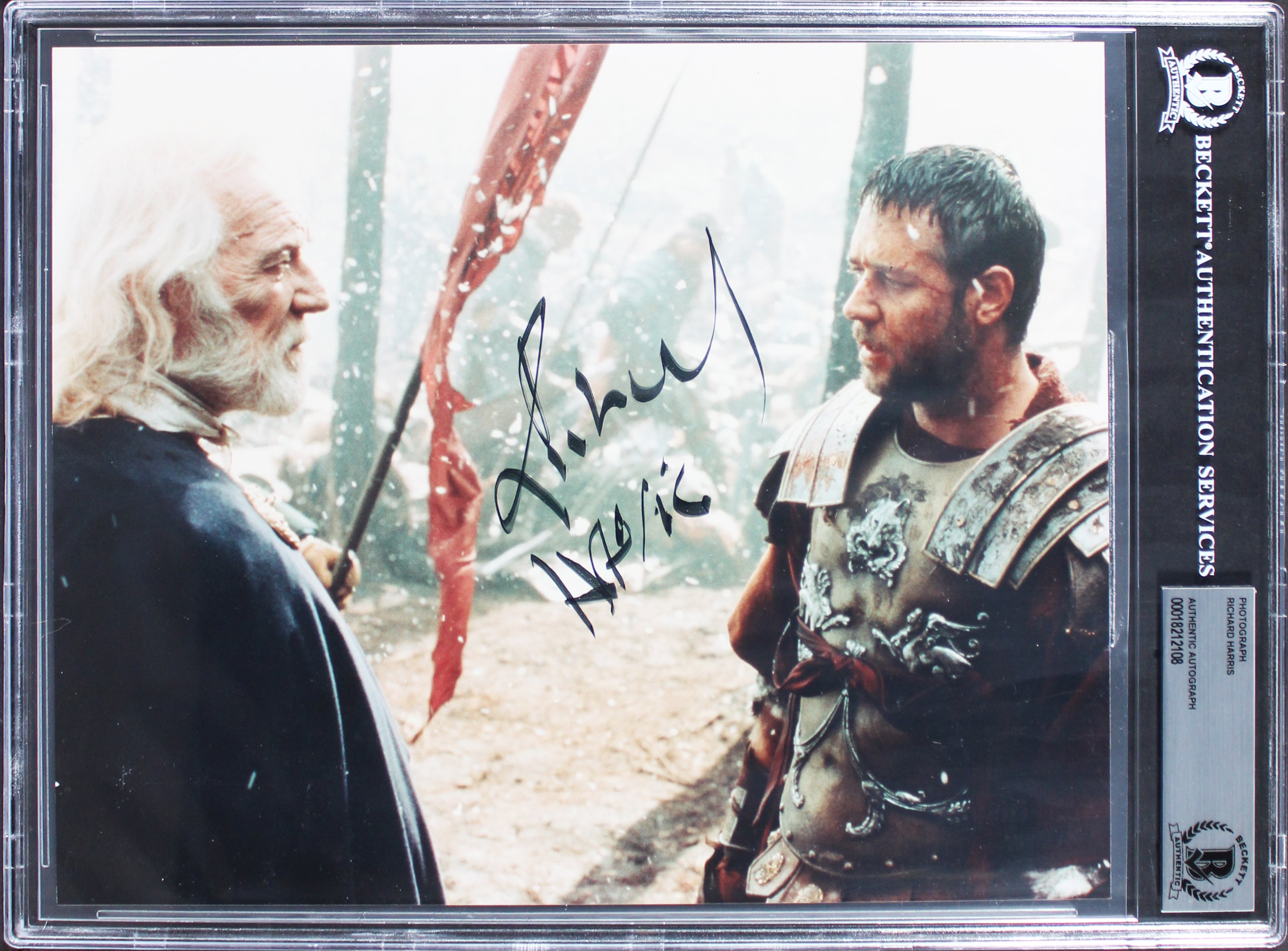 Richard Harris Gladiator Authentic Signed 8x10 Photo Autographed BAS Slabbed