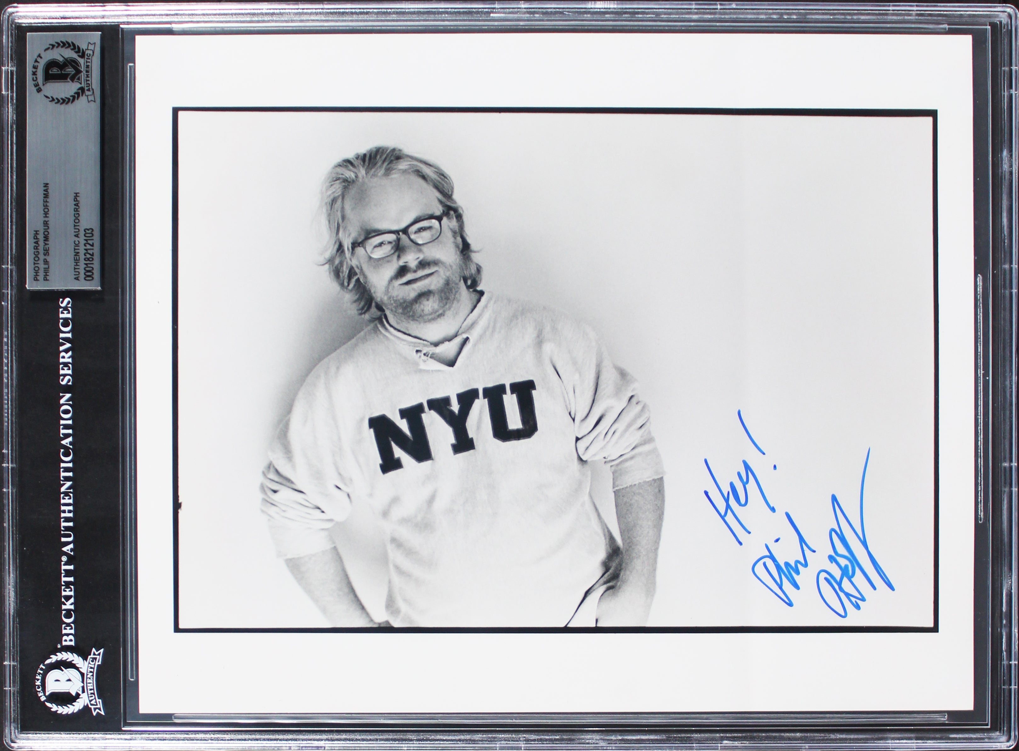Philip Seymour Hoffman Capote "Hey!" Authentic Signed 8x10 Photo BAS Slabbed 1
