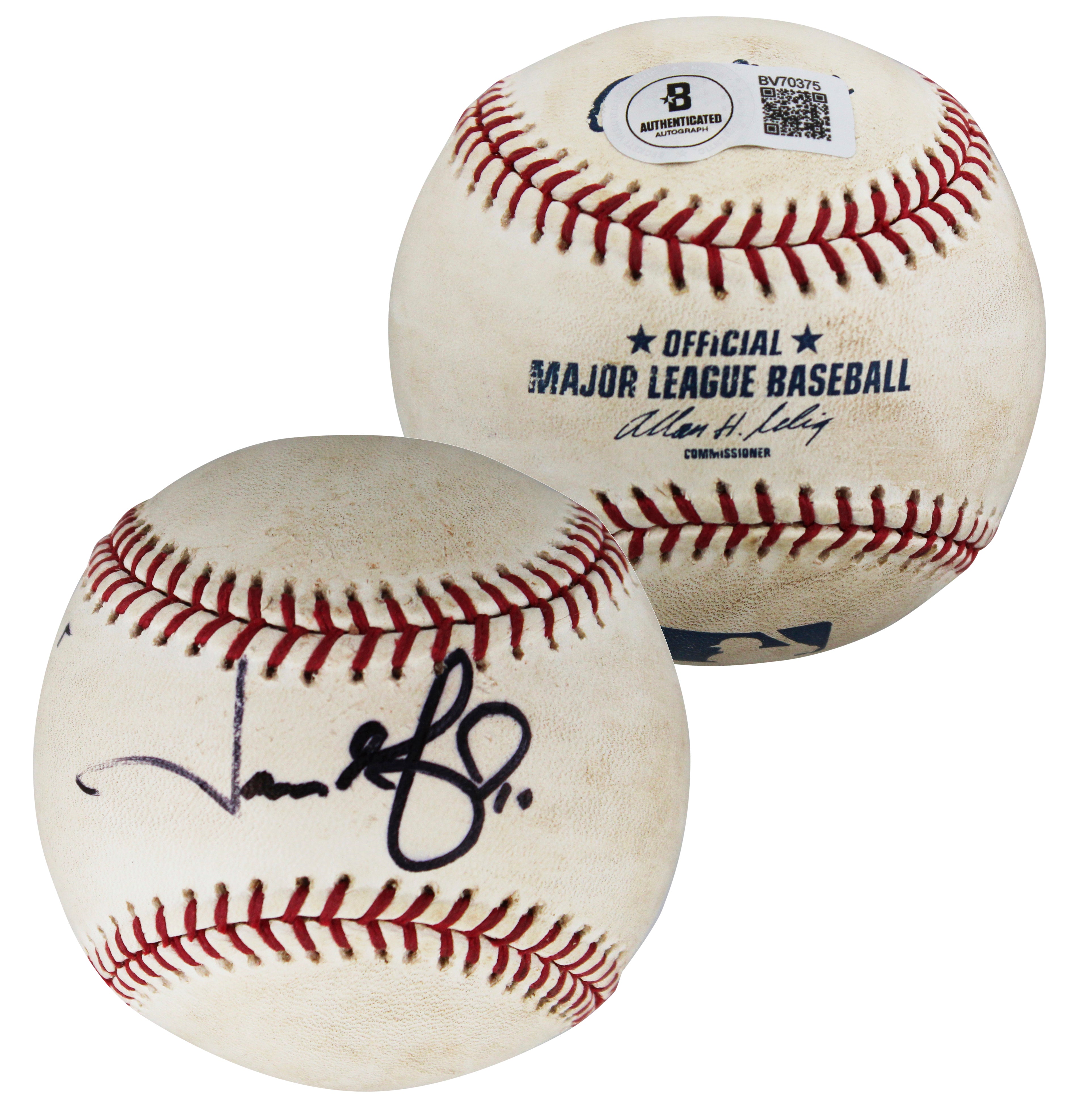 Athletics Jason Giambi Signed Game Used Allen Selig OML Baseball BAS #BV70375