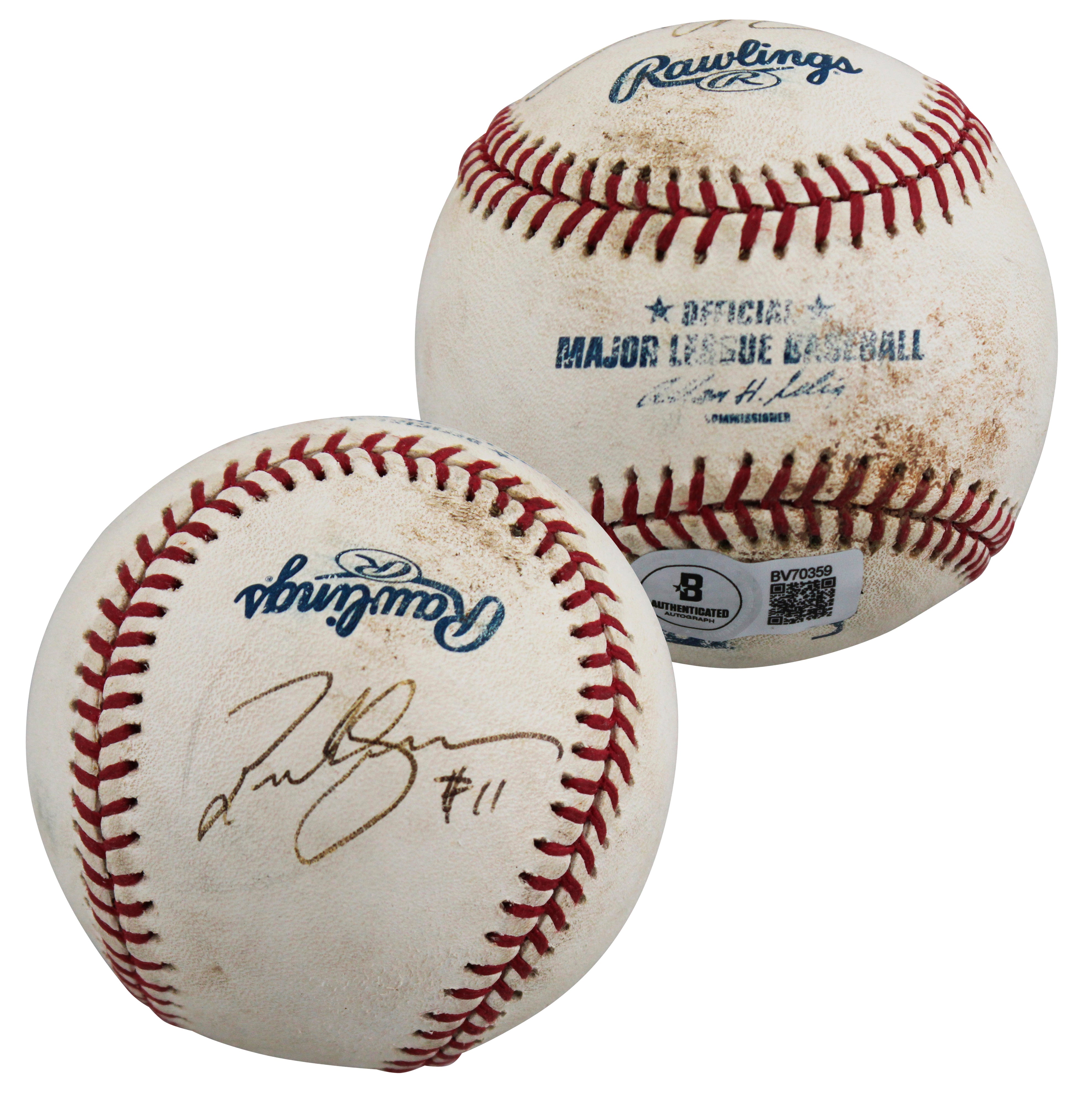 Brewers Richie Sexson Authentic Signed Game Used Selig OML Baseball BAS #BV70359