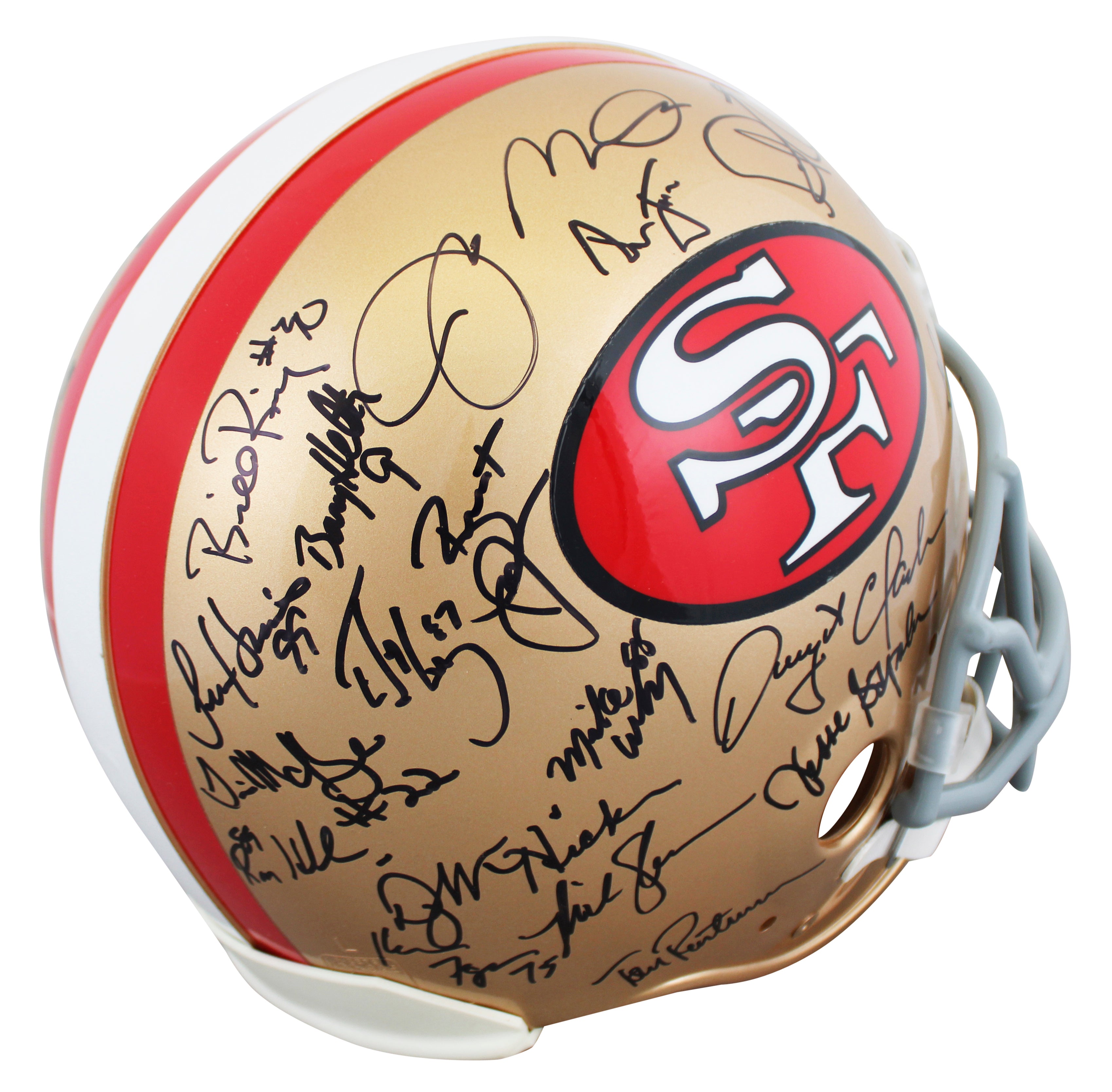 49ers Legends (37) Montana, Young, Rice, Clark +33 Signed F/S Proline Helmet PSA