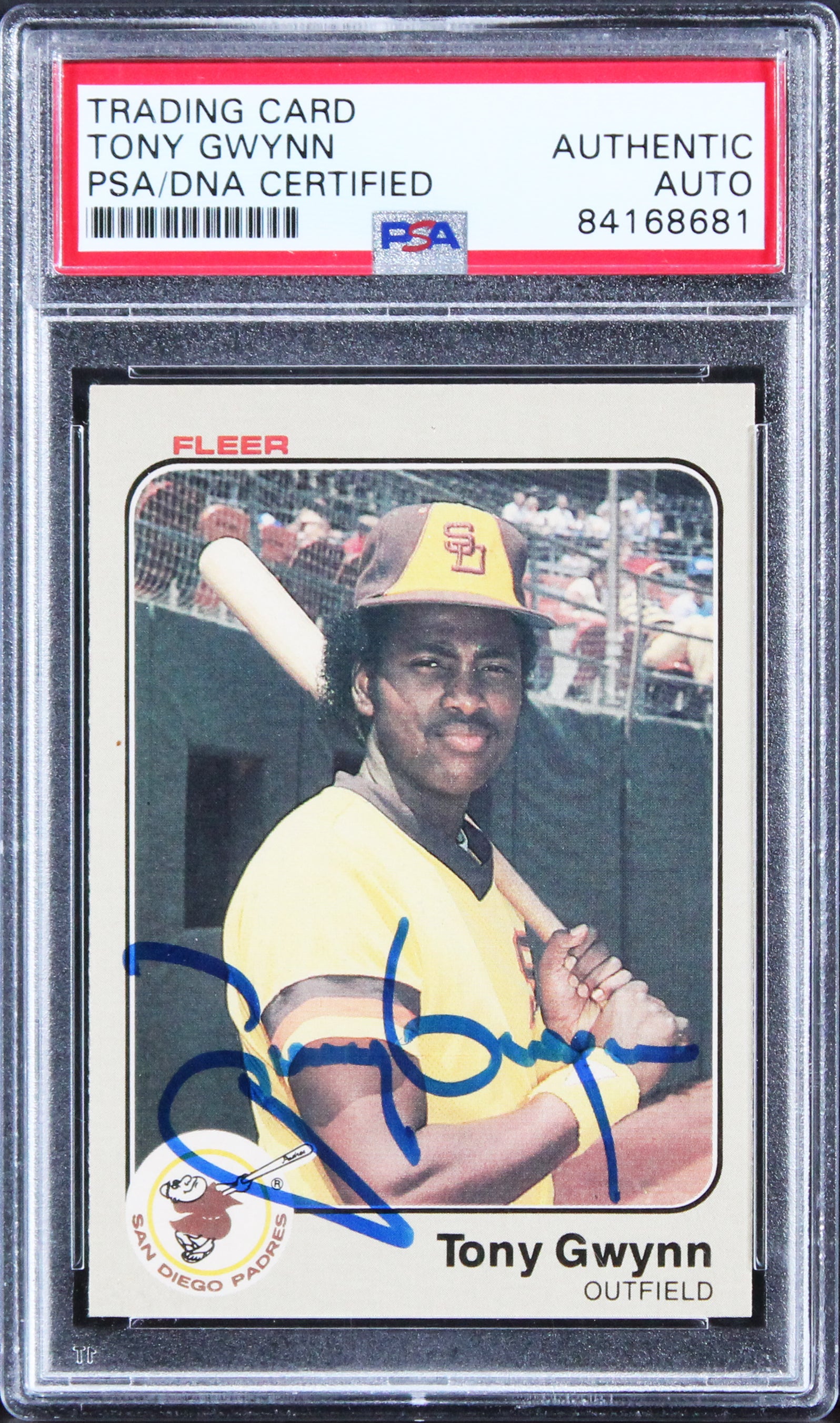 Padres Tony Gwynn Authentic Signed 1983 Fleer #360 Rookie Card PSA/DNA Slabbed
