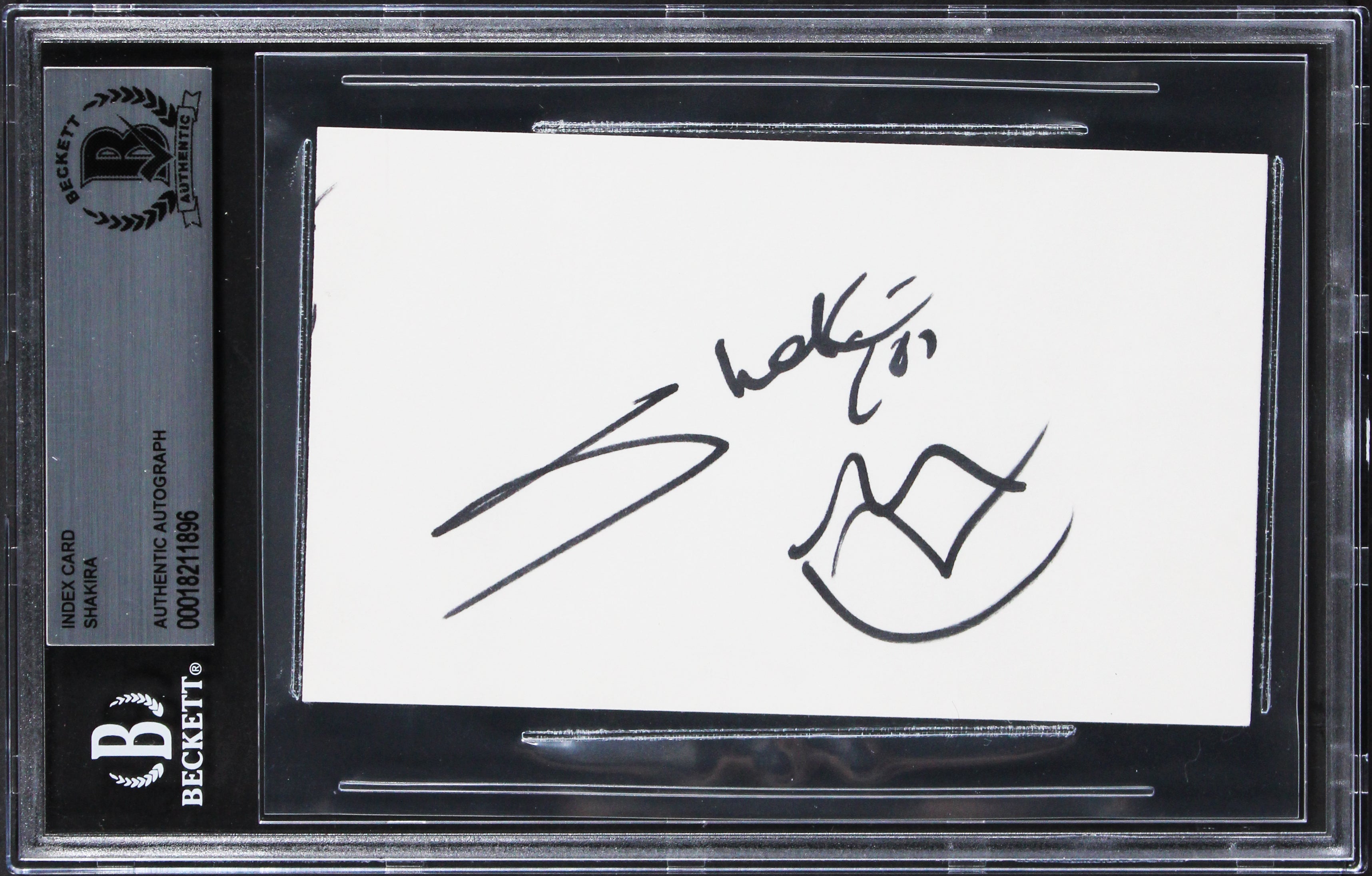 Shakira Musician Authentic Signed 3x5 Index Card Autographed BAS Slabbed 2