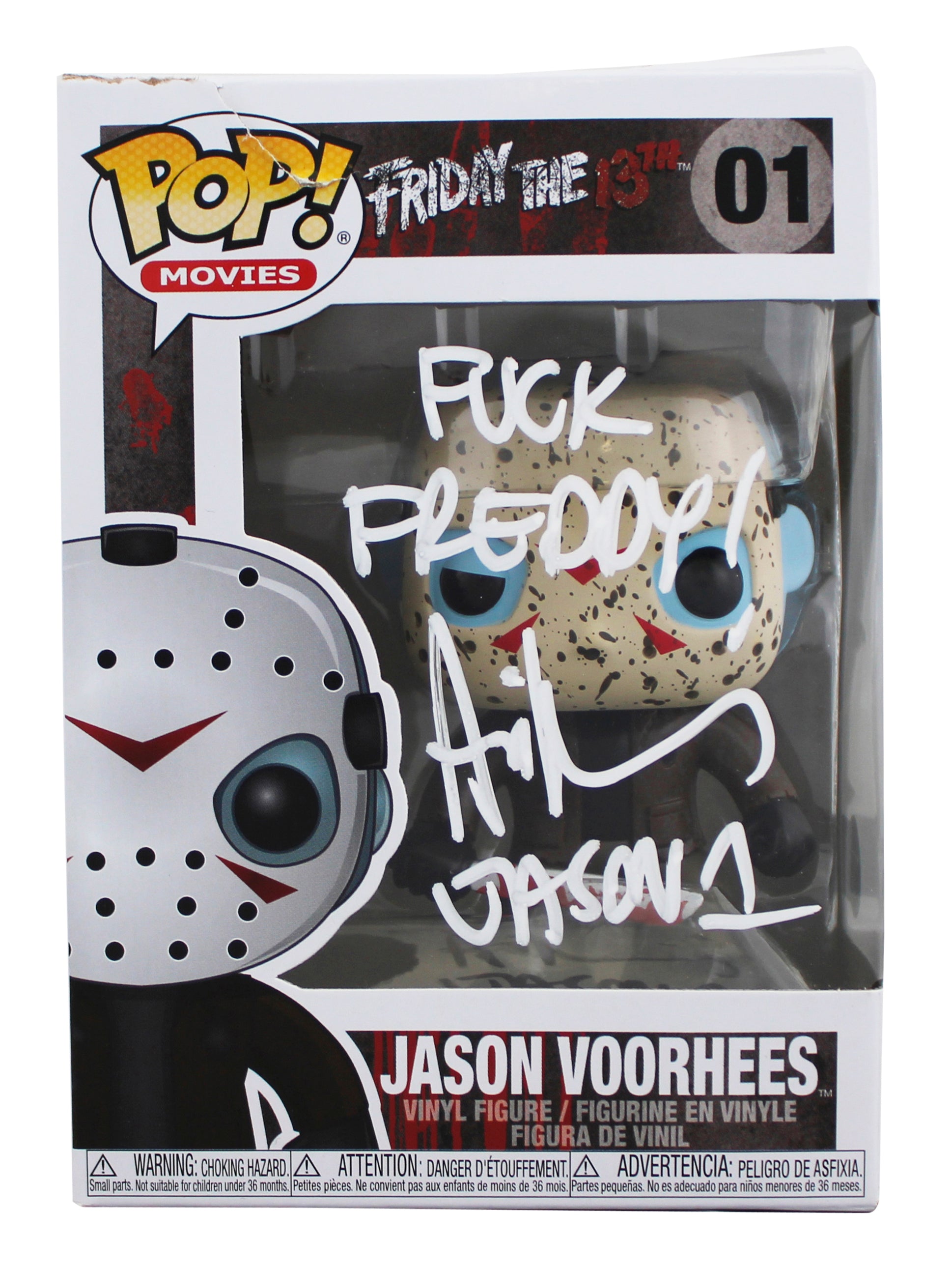 Ari Lehman "2x Insc" Signed Jason #01 Funko Pop Vinyl Figure BAS Wit #3W150409