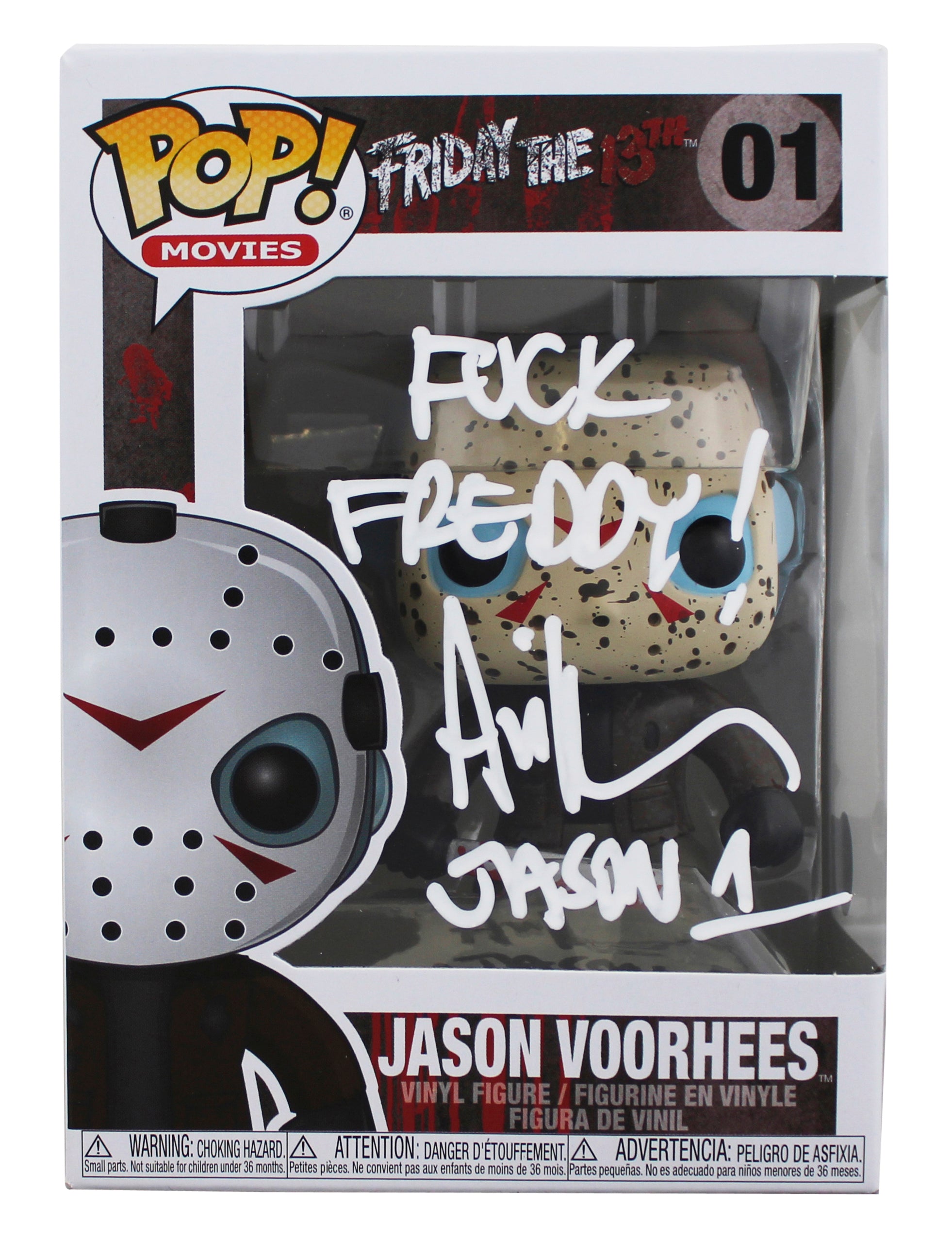 Ari Lehman "2x Insc" Signed Jason #01 Funko Pop Vinyl Figure BAS Wit #3W150405