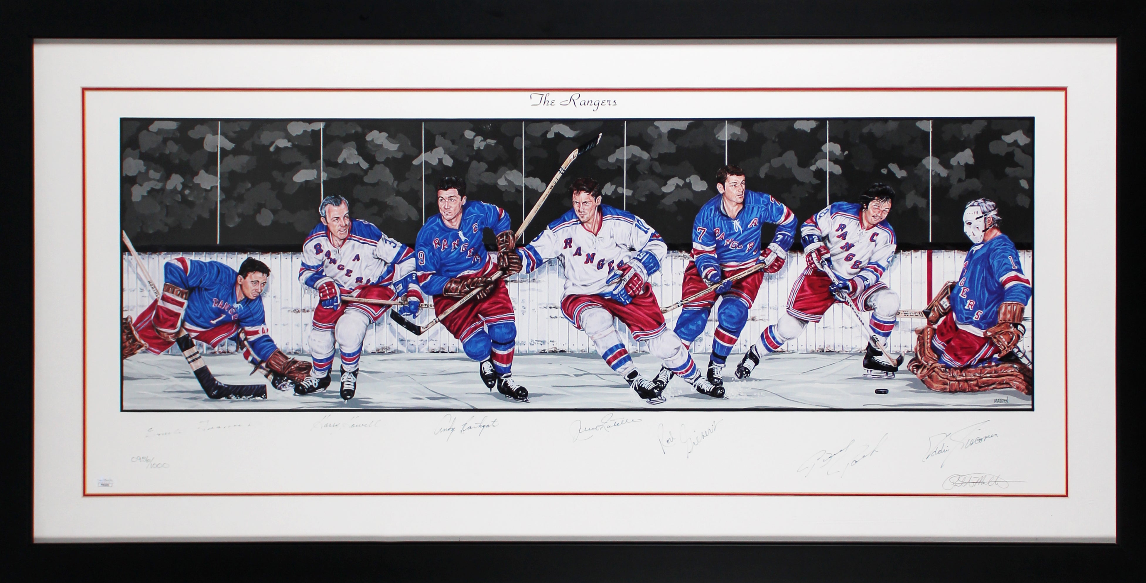 Rangers Legends (7) Francis, Howell +4 Signed & Framed 16x38.5 Litho LE JSA LOA
