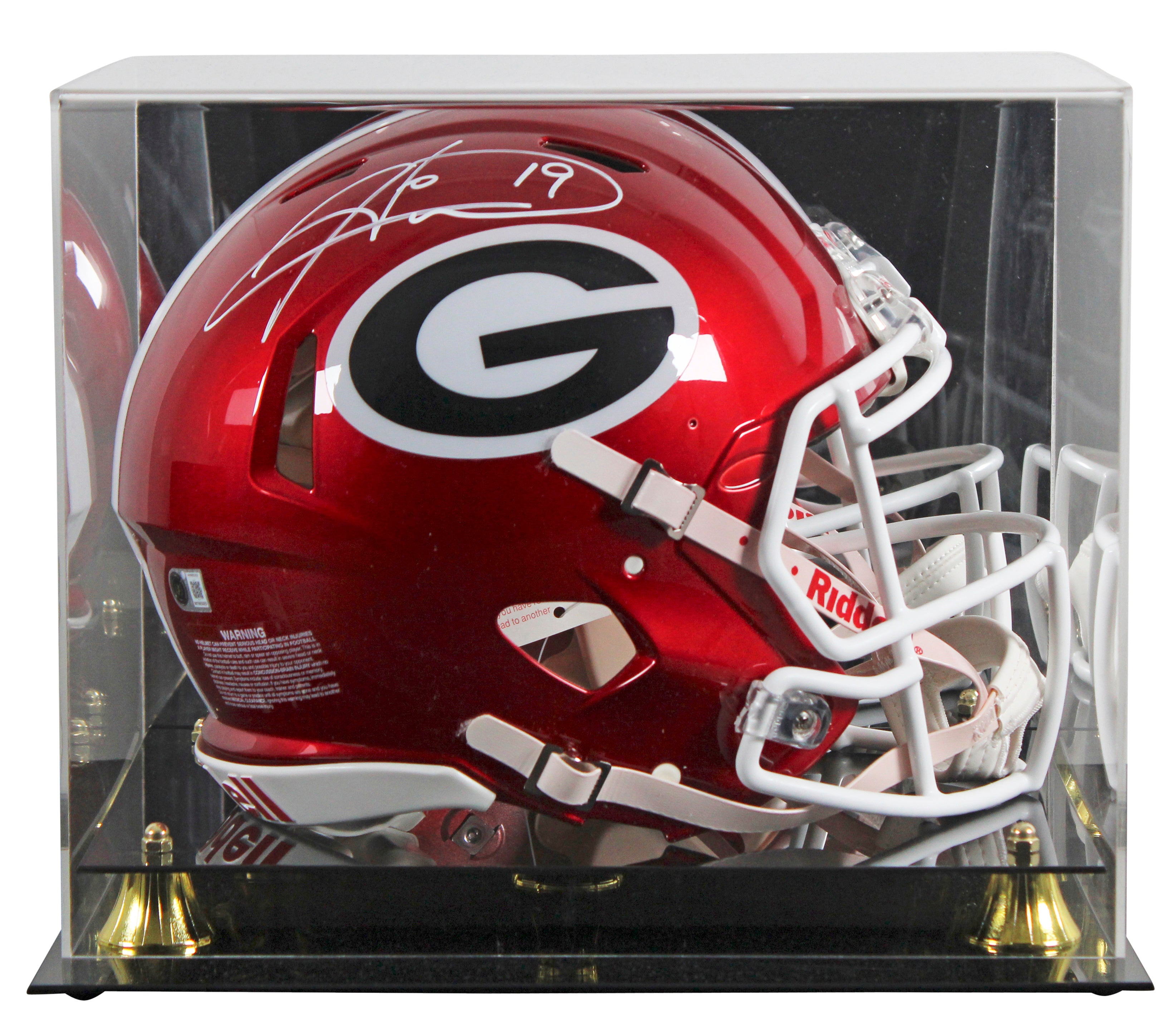 Georgia Hines Ward Signed Flash Full Size Speed Proline Helmet W/ Case BAS Wit