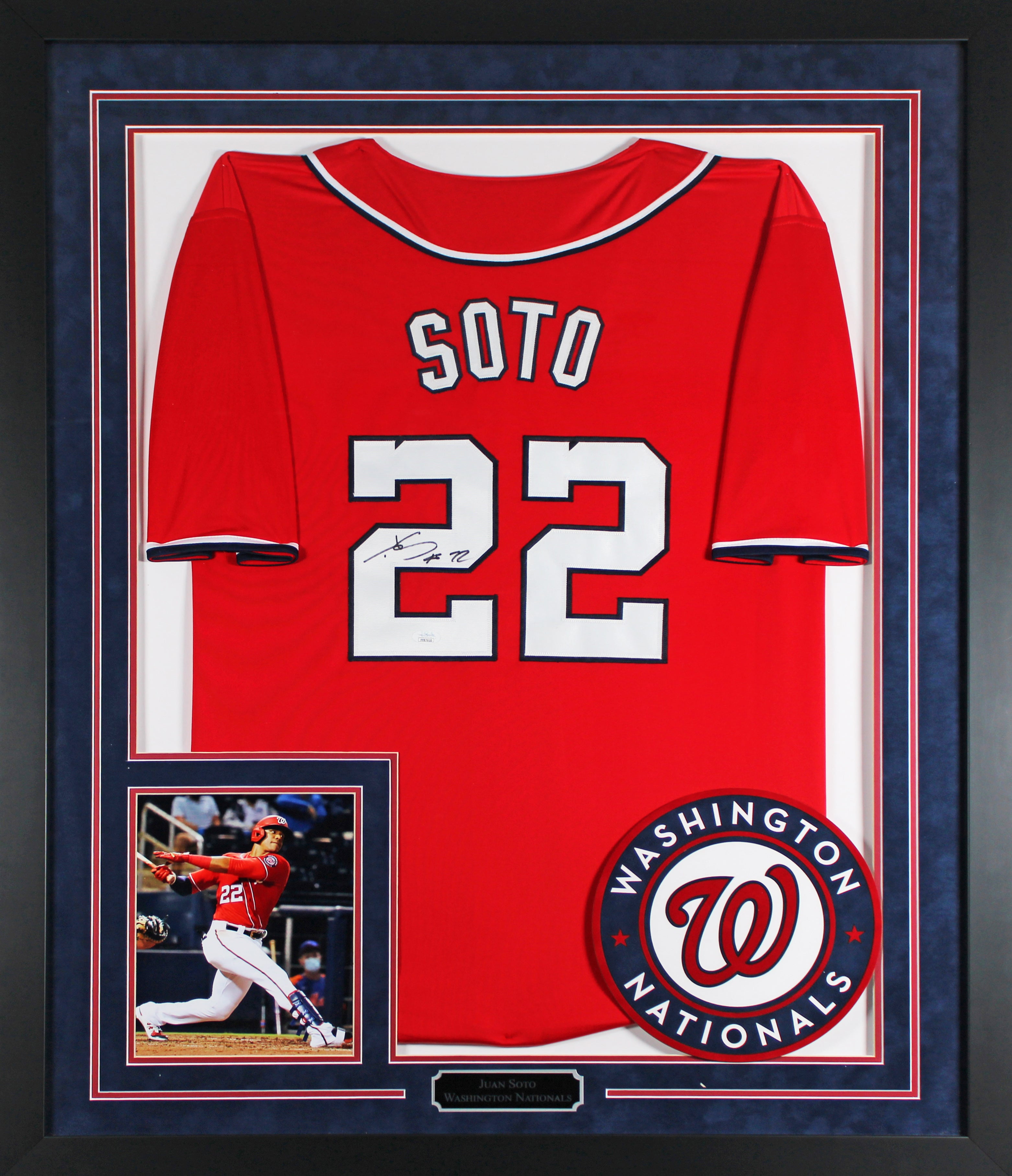 Juan Soto Authentic Signed Red Pro Style Framed Jersey Autographed JSA #FF87610