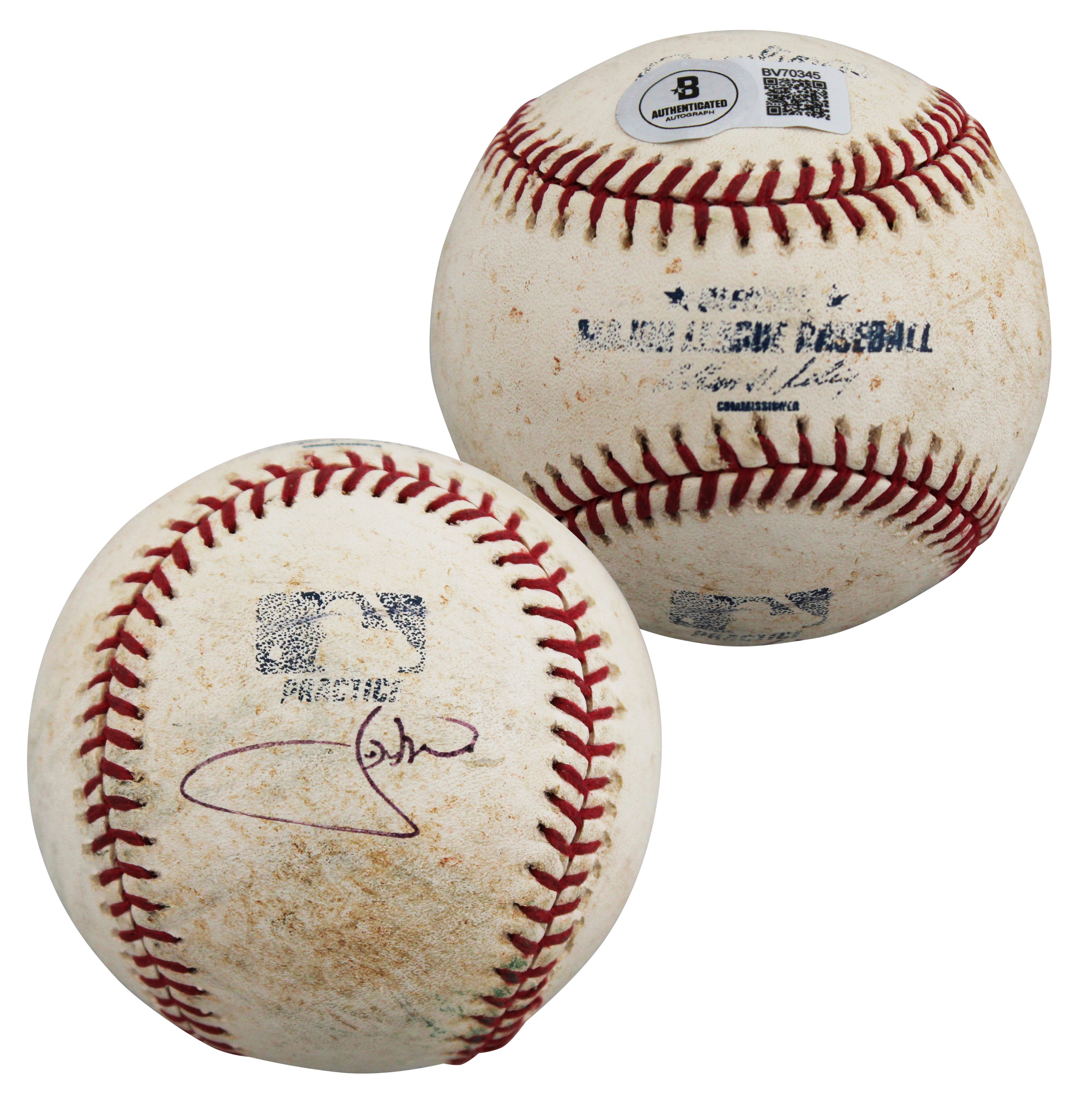 Red Sox J.D. Drew Authentic Signed Practice Used Selig OML Baseball BAS #BV70345