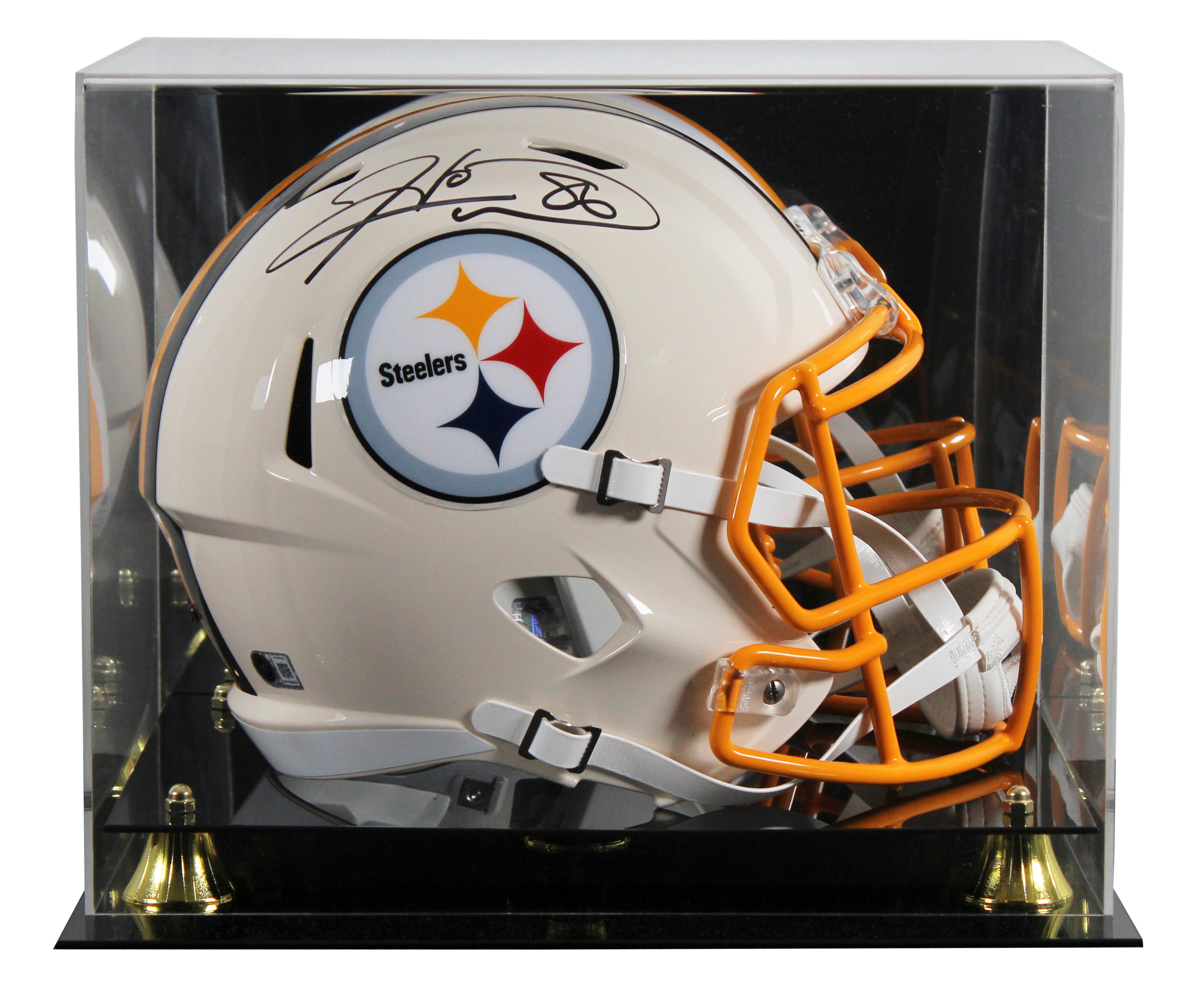 Steelers Hines Ward Signed Retro Full Size Speed Rep Helmet W/ Case BAS Witness