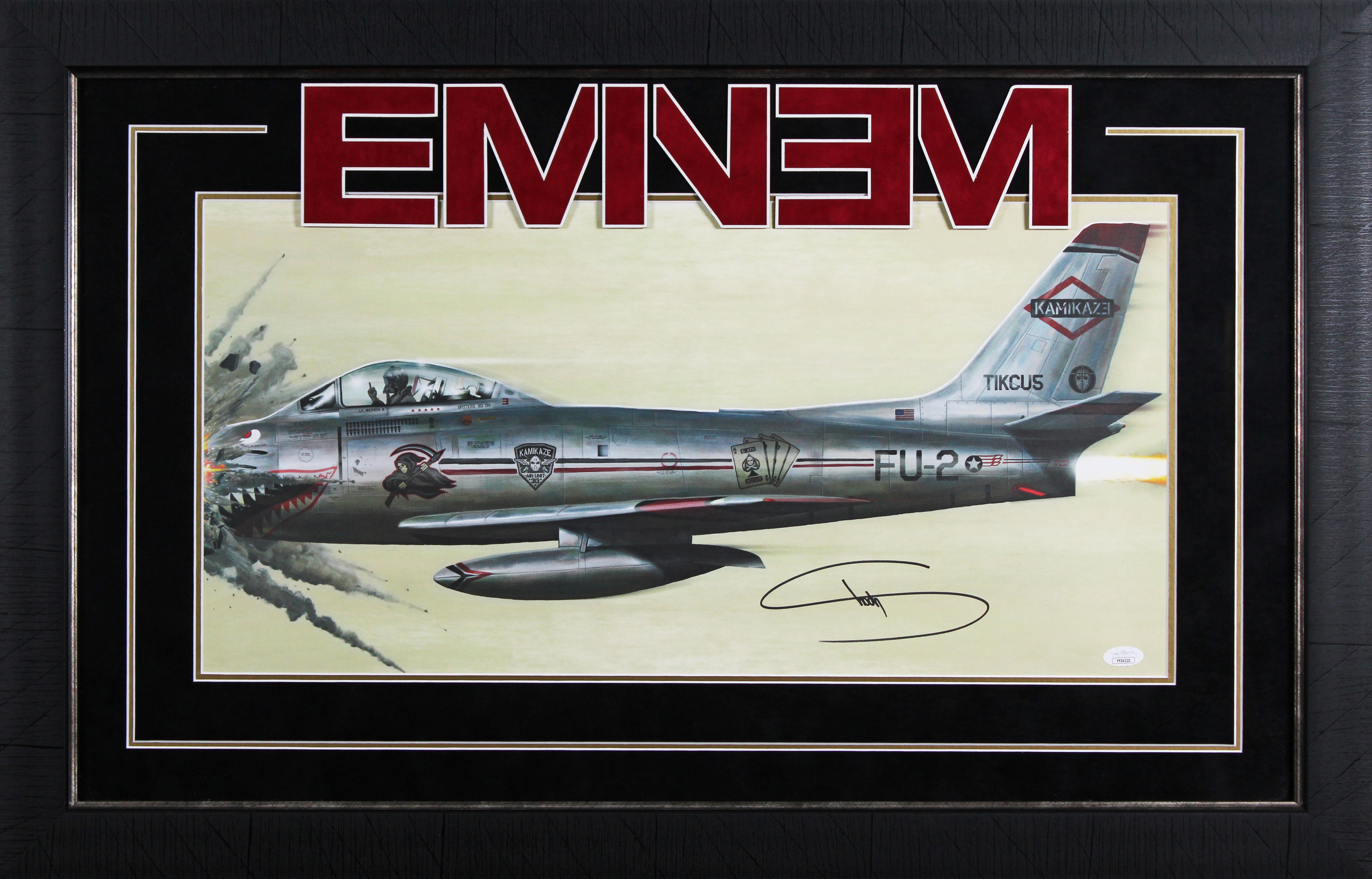 Eminem Slim Shady Signed & Framed 12x24 Kamikaze Lithograph JSA #YY04210