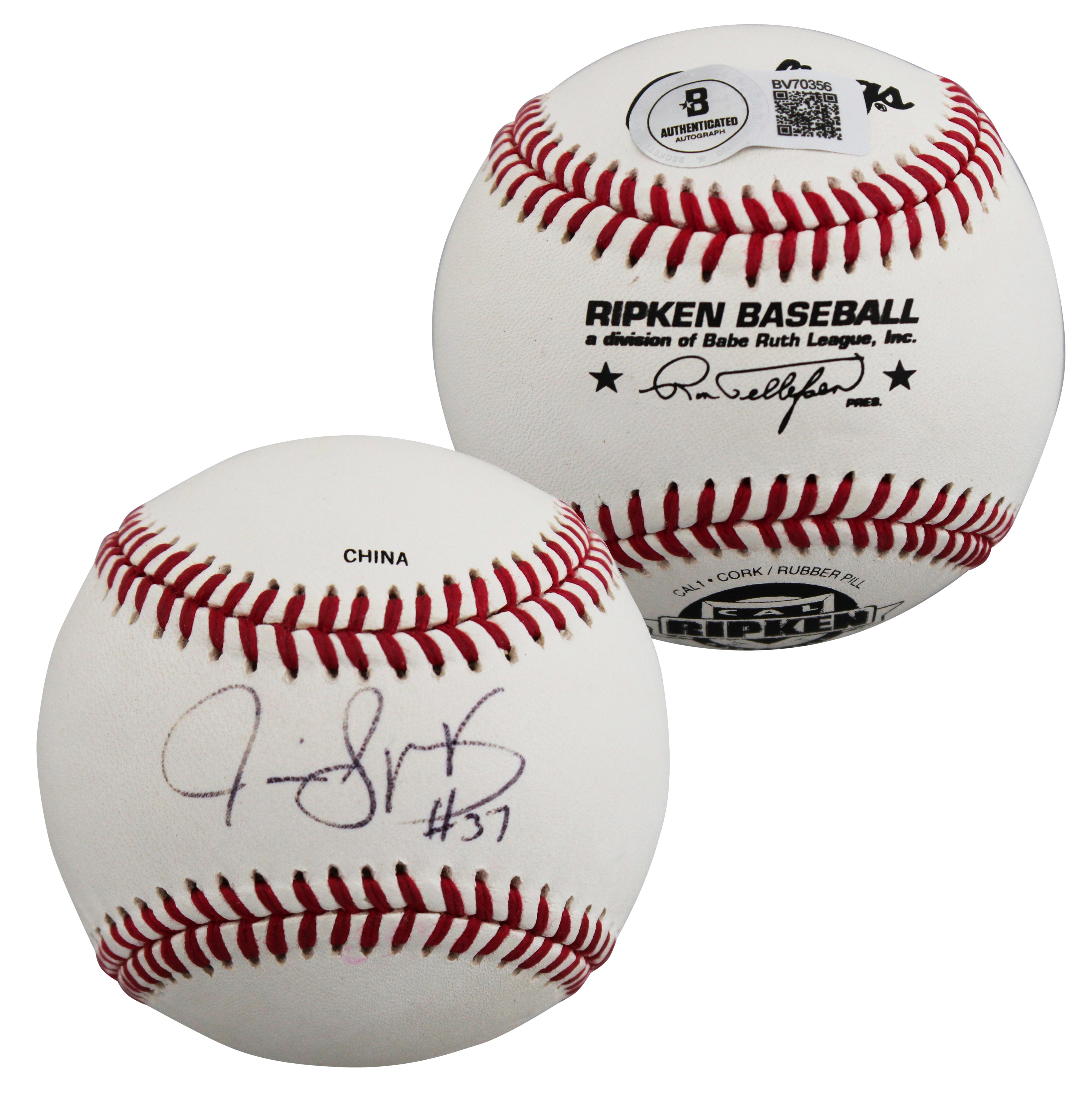 D-Backs Junior Spivey Authentic Signed Rawlings Ripken Baseball BAS #BV70356