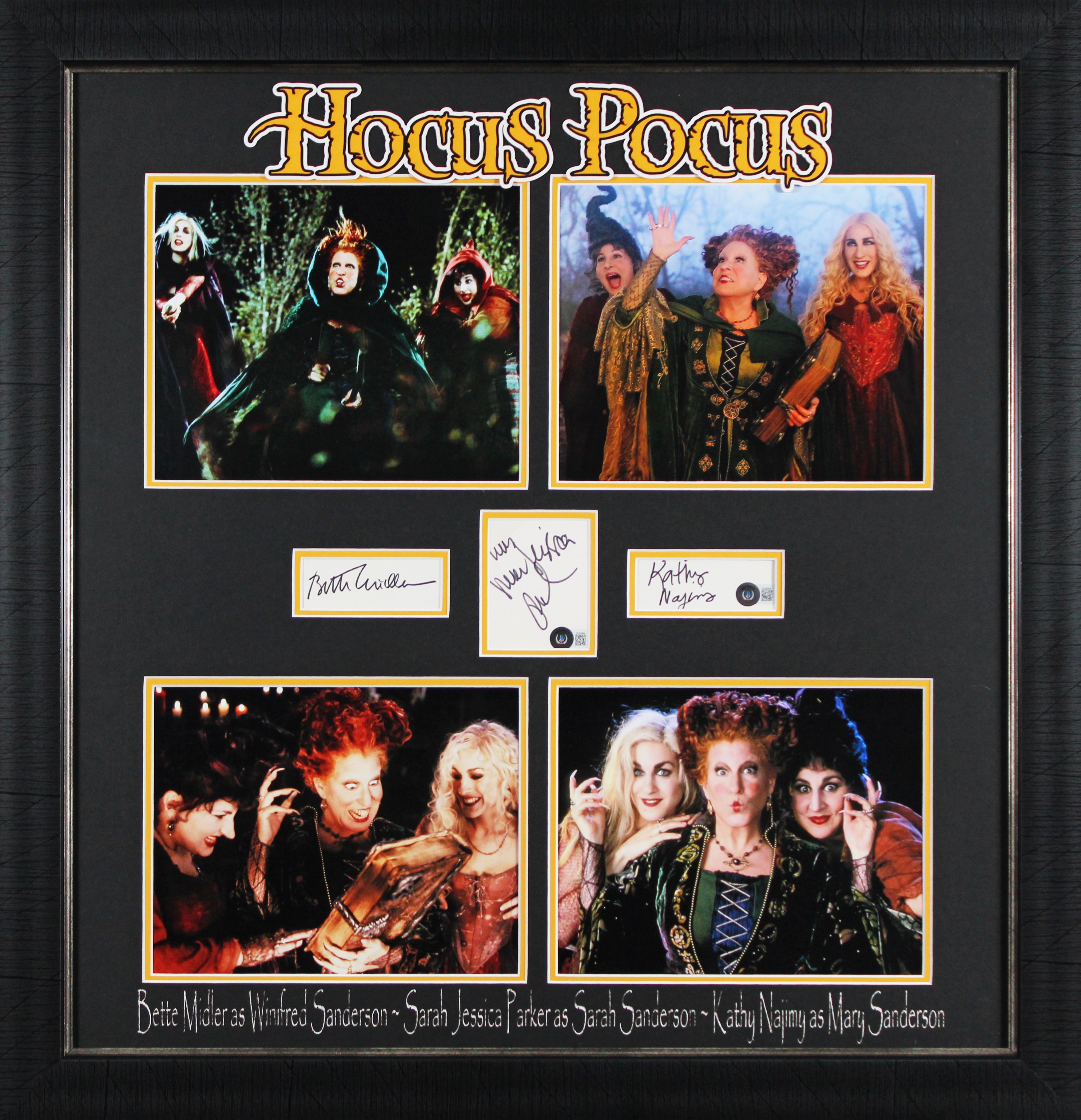 Hocus Pocus (3) Parker, Midler & Najimy Signed Framed Display BAS #AE09508