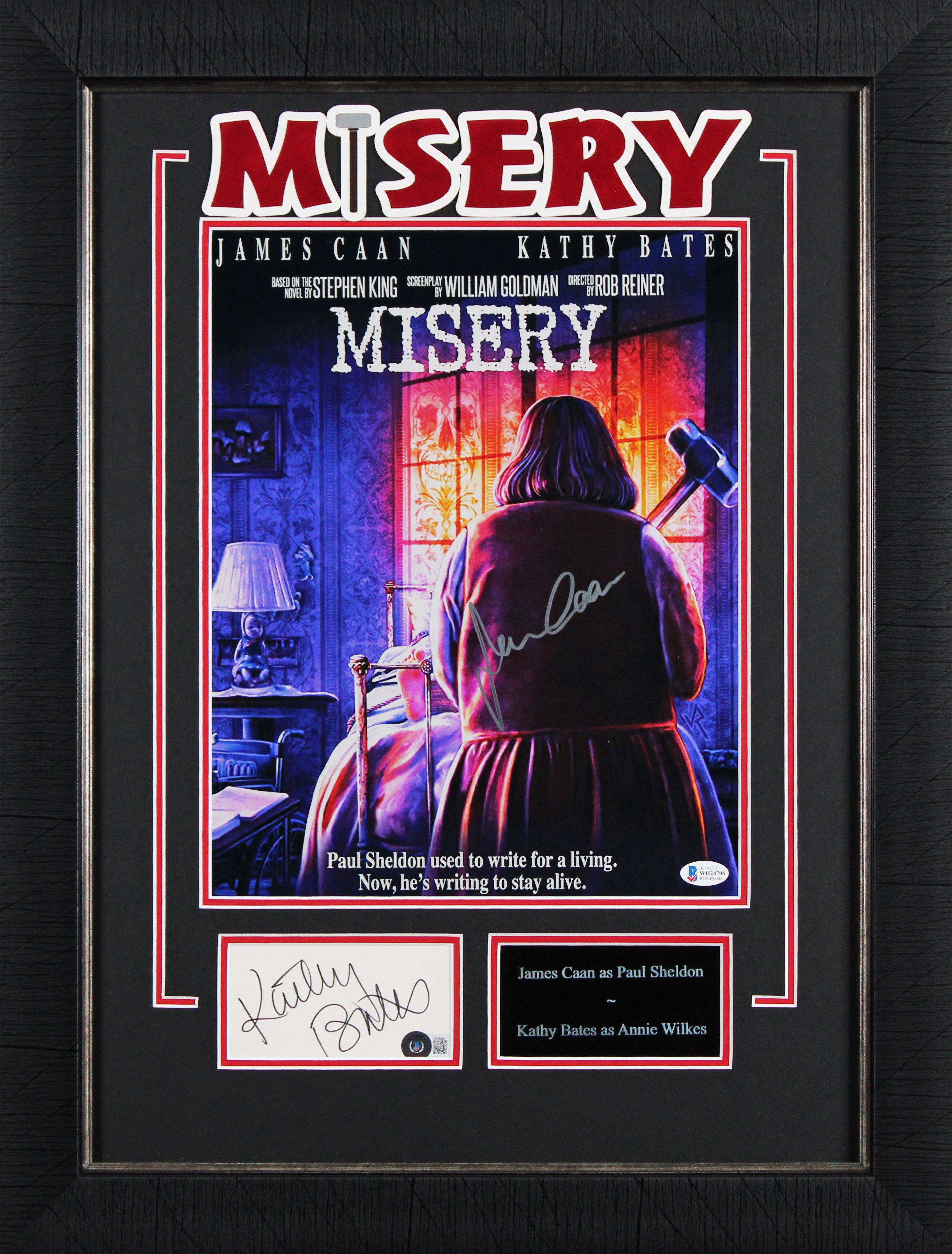 Kathy Bates & James Caan Misery Authentic Signed Framed Display BAS