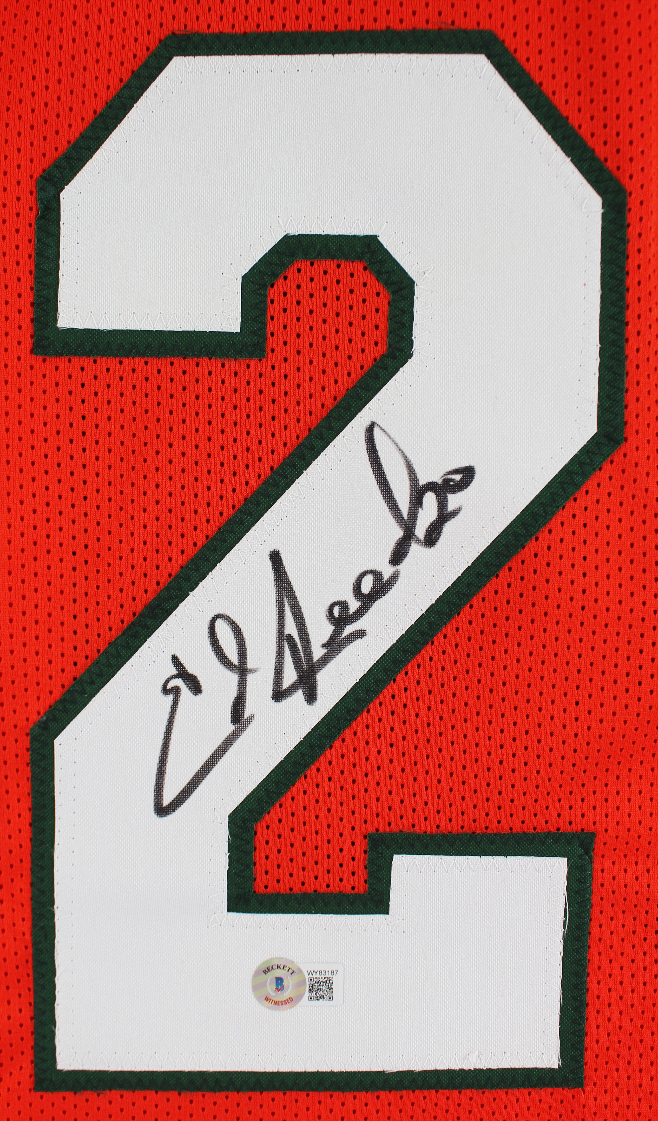 Miami Ed Reed Authentic Signed Orange Pro Style Framed Jersey BAS Witnessed