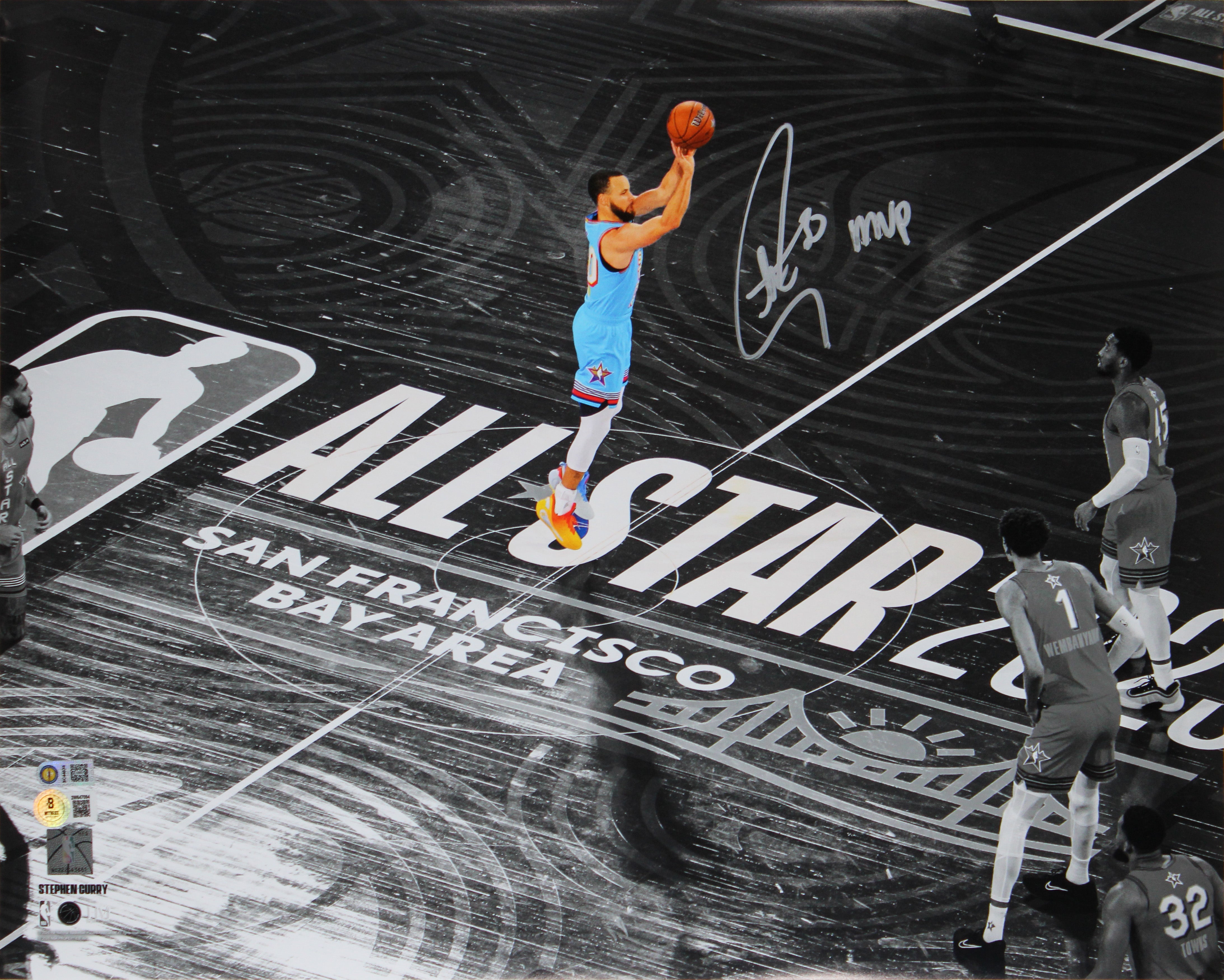 Warriors Stephen Curry "MVP" Signed 16x20 2025 ASG Spotlight Photo BAS Witnessed