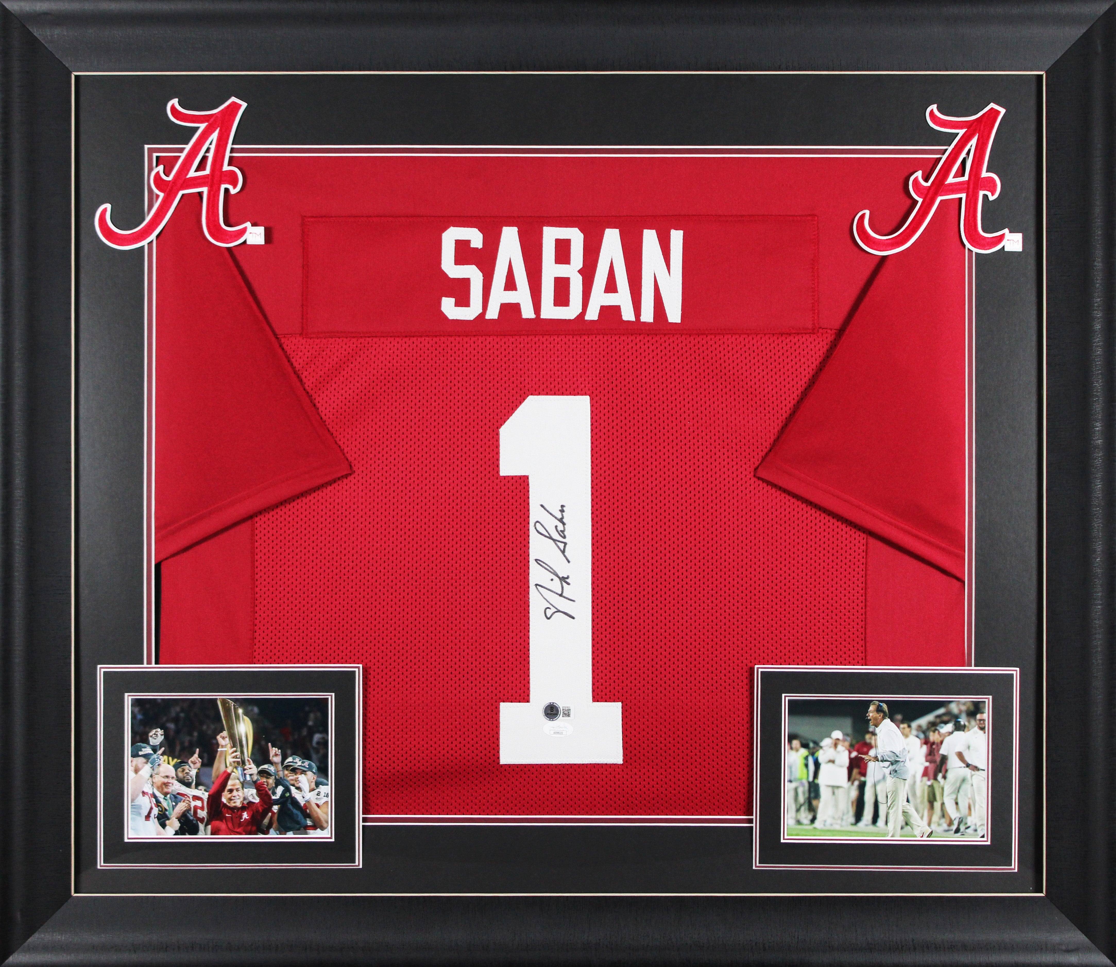 Alabama Nick Saban Authentic Signed Maroon Pro Style Framed Jersey BAS