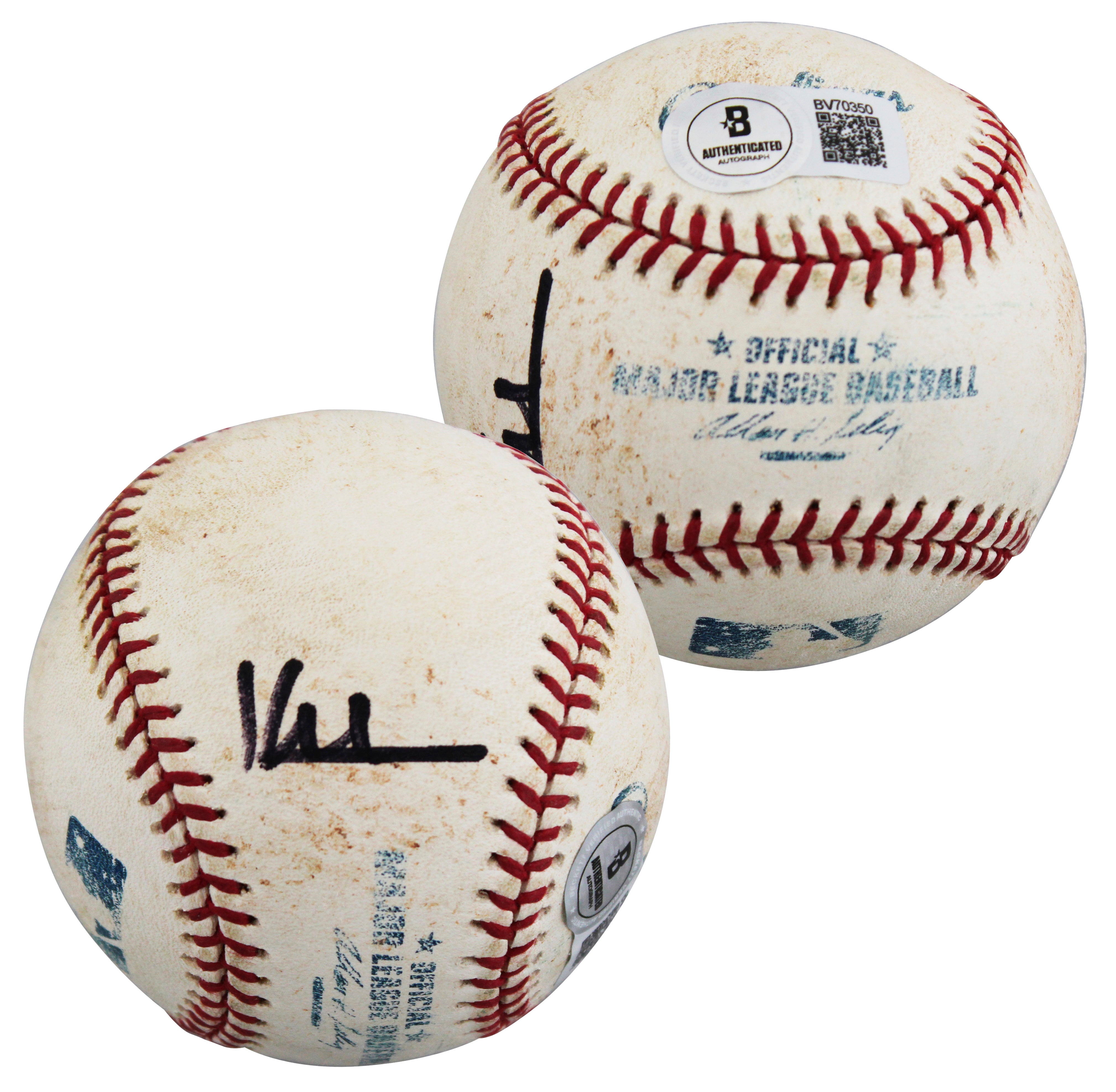 Indians Kenny Lofton Authentic Signed Game Used Selig OML Baseball BAS #BV70350