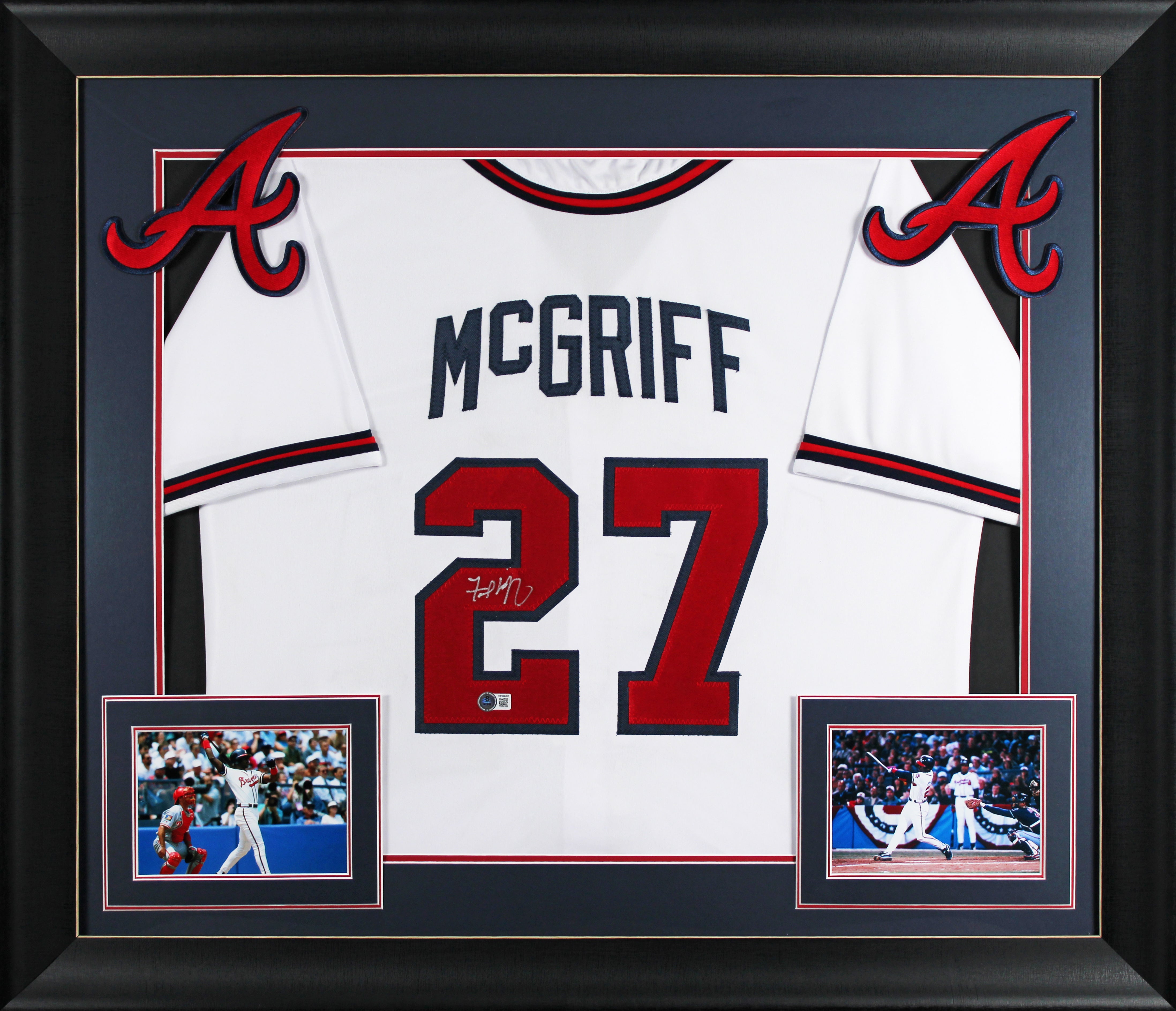 Fred McGriff Authentic Signed White Pro Style Framed Jersey BAS Witnessed