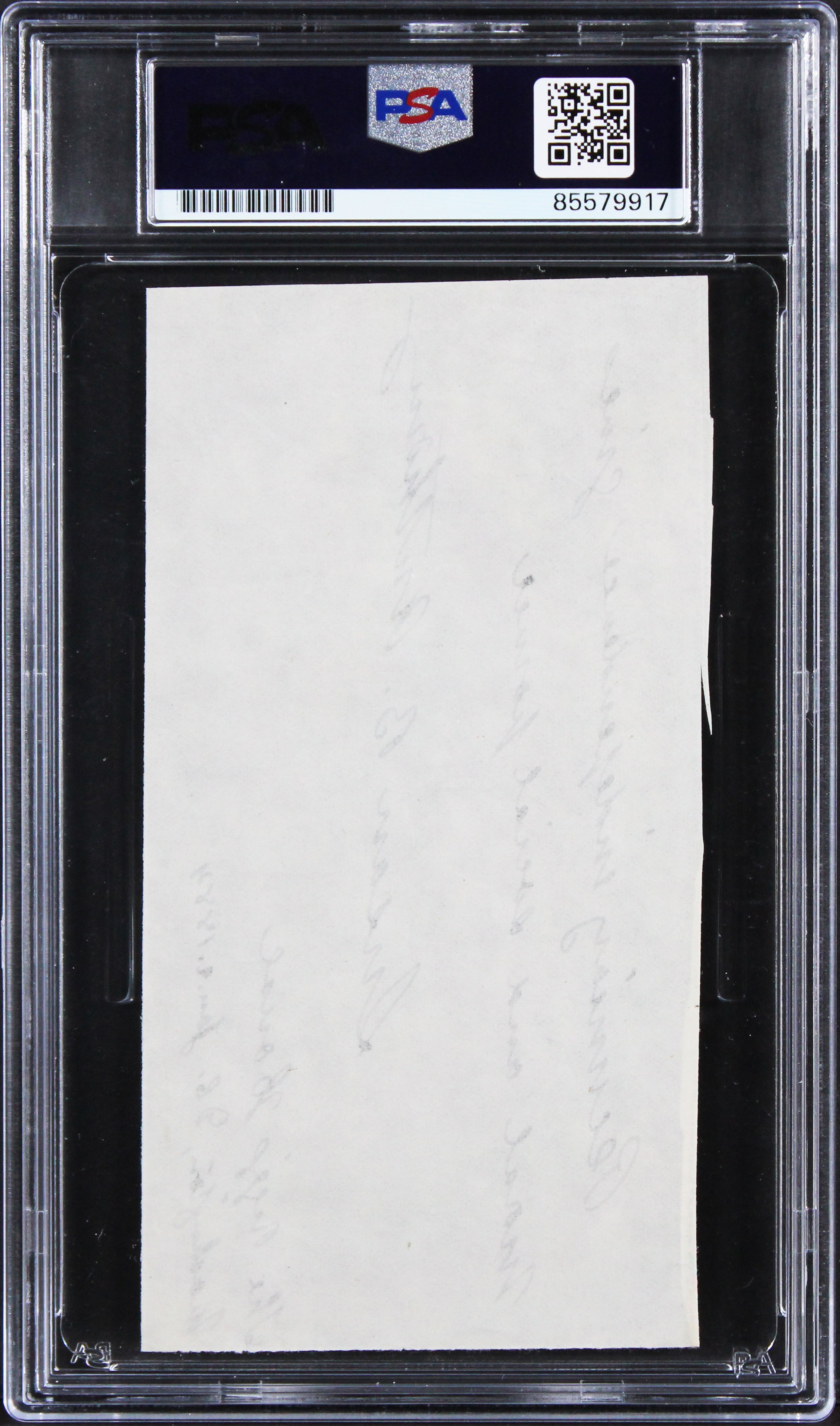 Susan B. Anthony "moral and social power" Signed 2.75x5.5 Cut Auto 10! PSA Slab