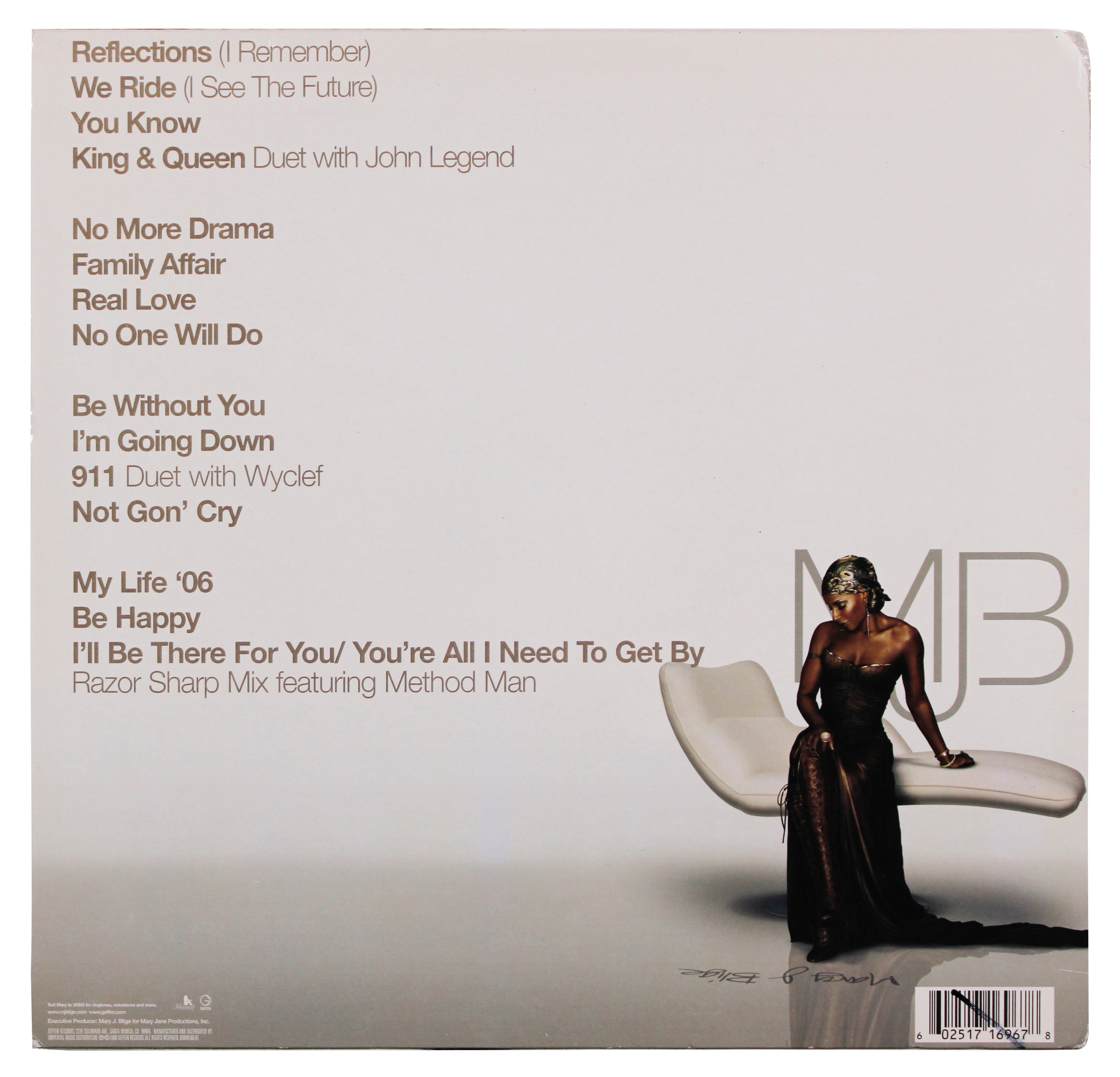 Mary J. Blige Authentic Signed Reflections Album Cover W/ Vinyl JSA #CF71444