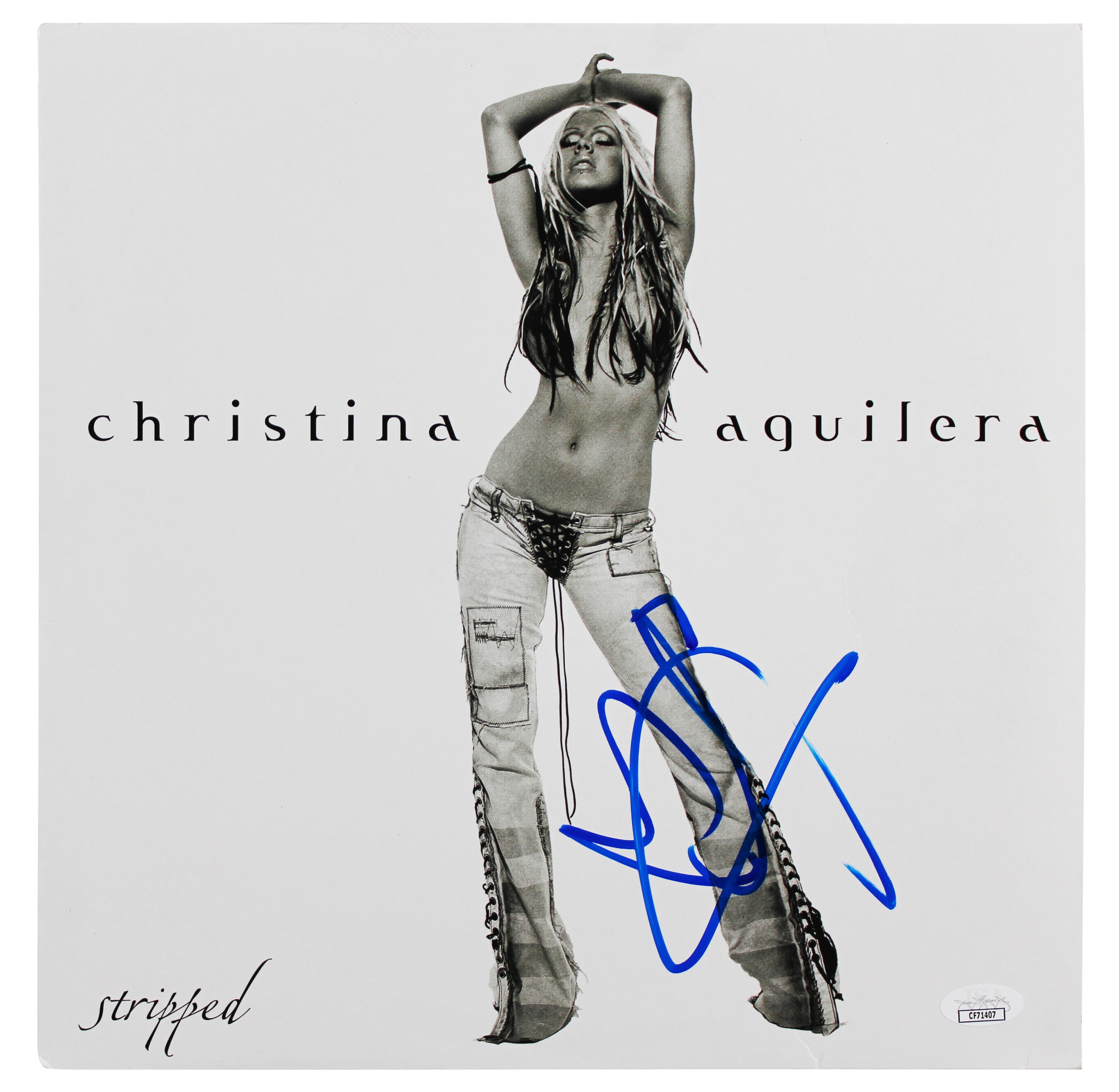 Christina Aguilera Authentic Signed Stripped Album Cover W/ Vinyl JSA #CF71407