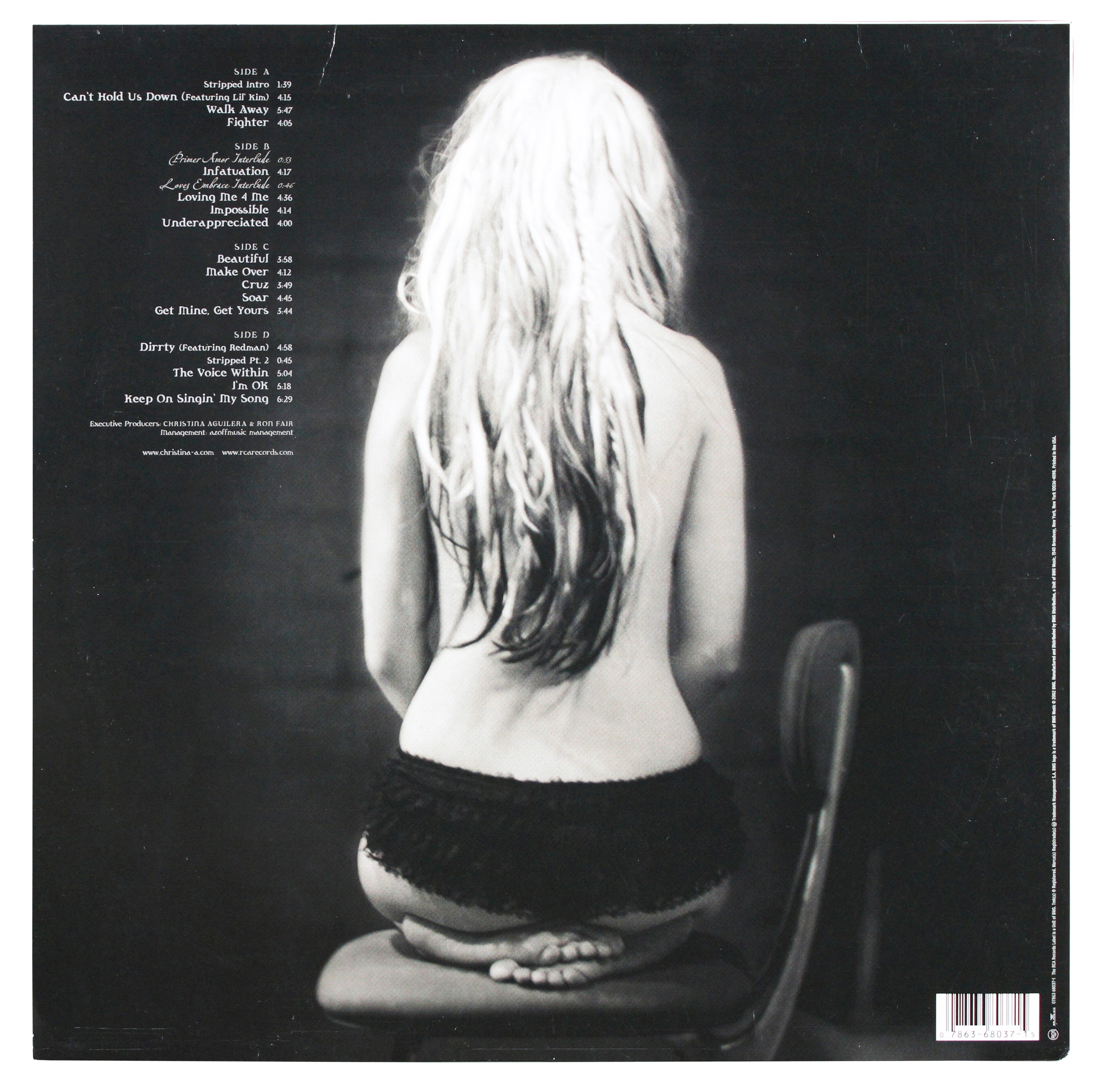Christina Aguilera Authentic Signed Stripped Album Cover W/ Vinyl JSA #CF71407