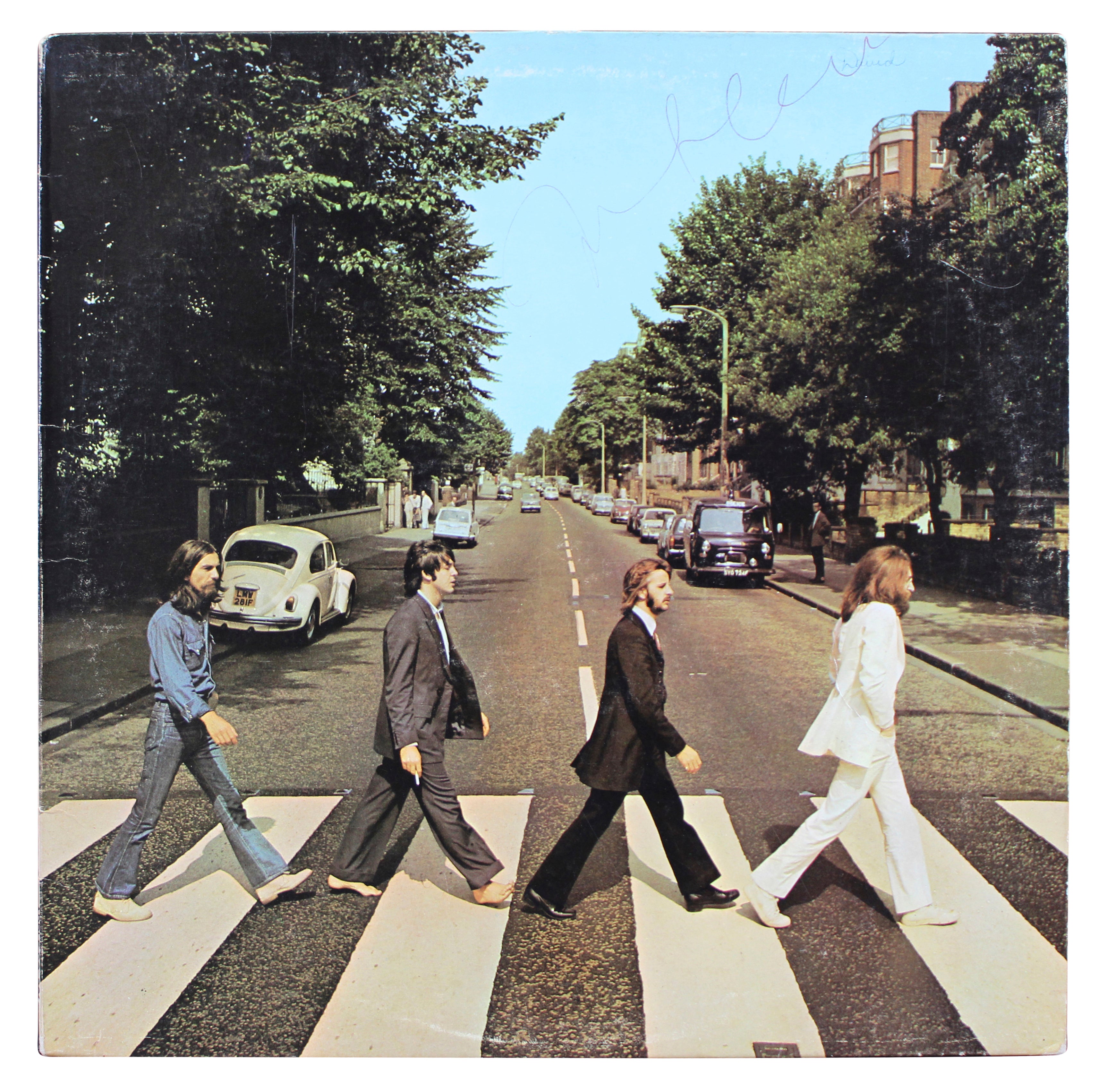 John Lennon The Beatles Signed Abbey Road Album Cover W/ Vinyl JSA #ZZ36147