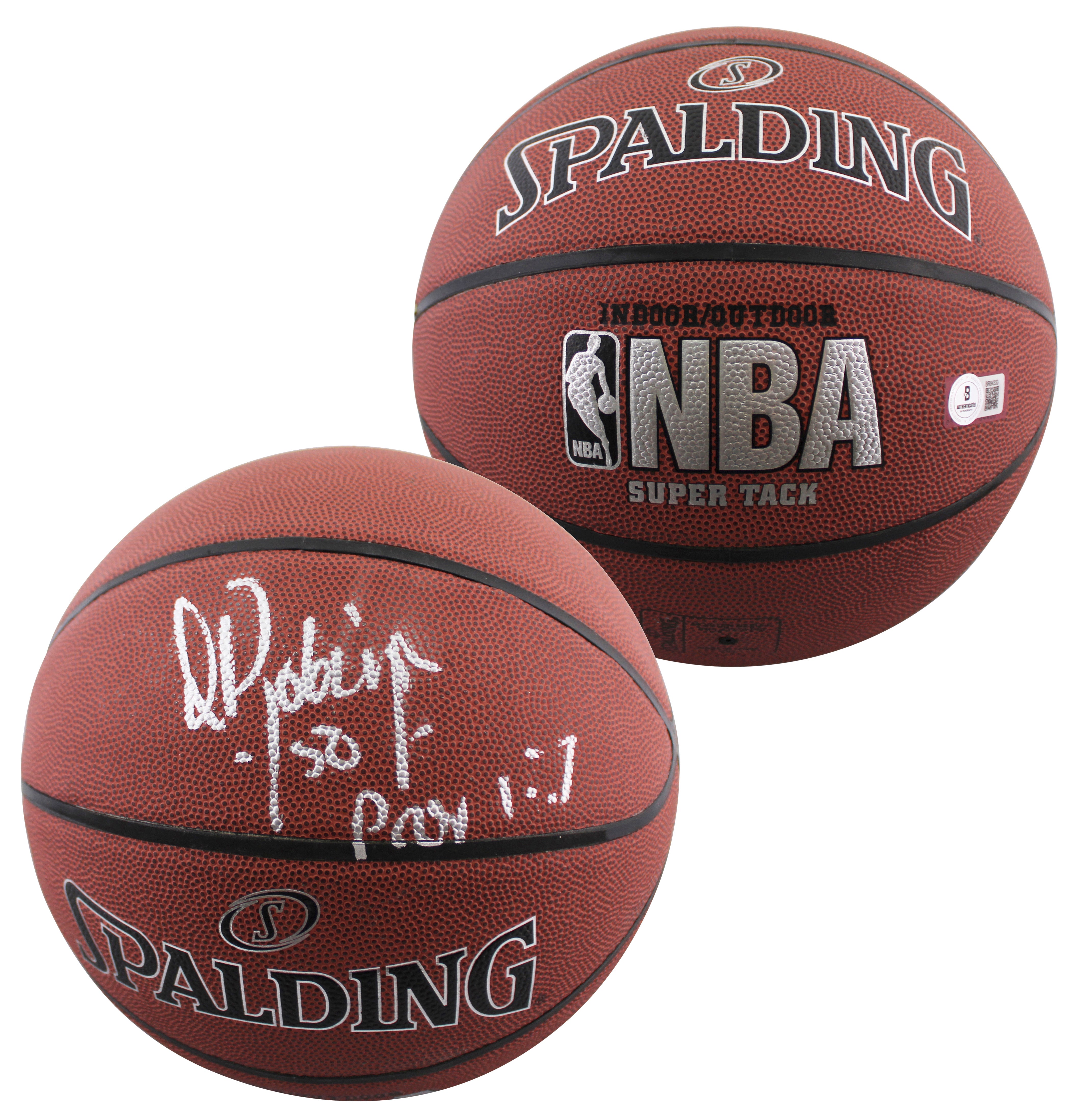Spurs David Robinson "Prov 1:7" Signed Spalding I/O Basketball BAS #BR84333