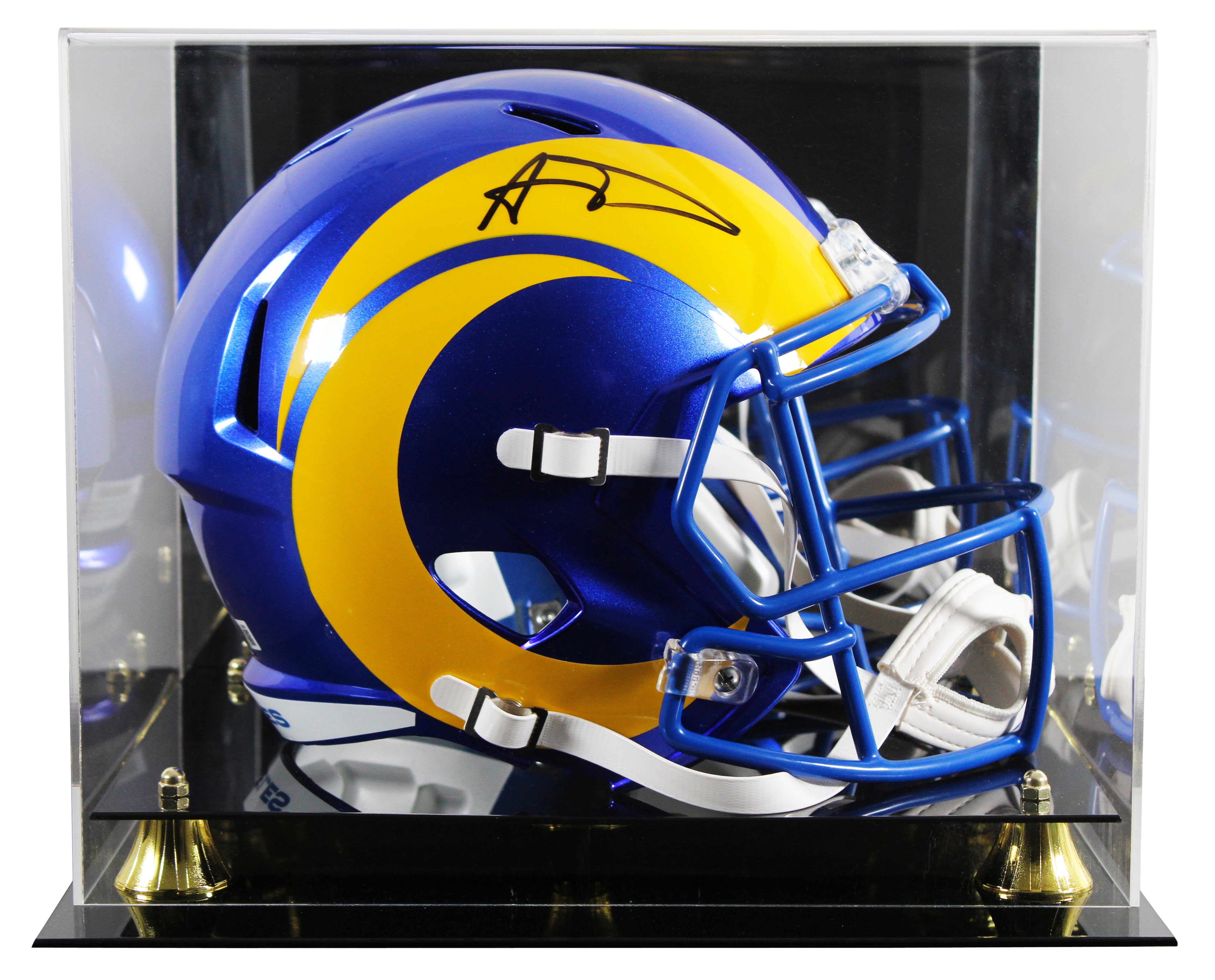 Rams Aaron Donald Authentic Signed Full Size Speed Rep Helmet W/ Case BAS
