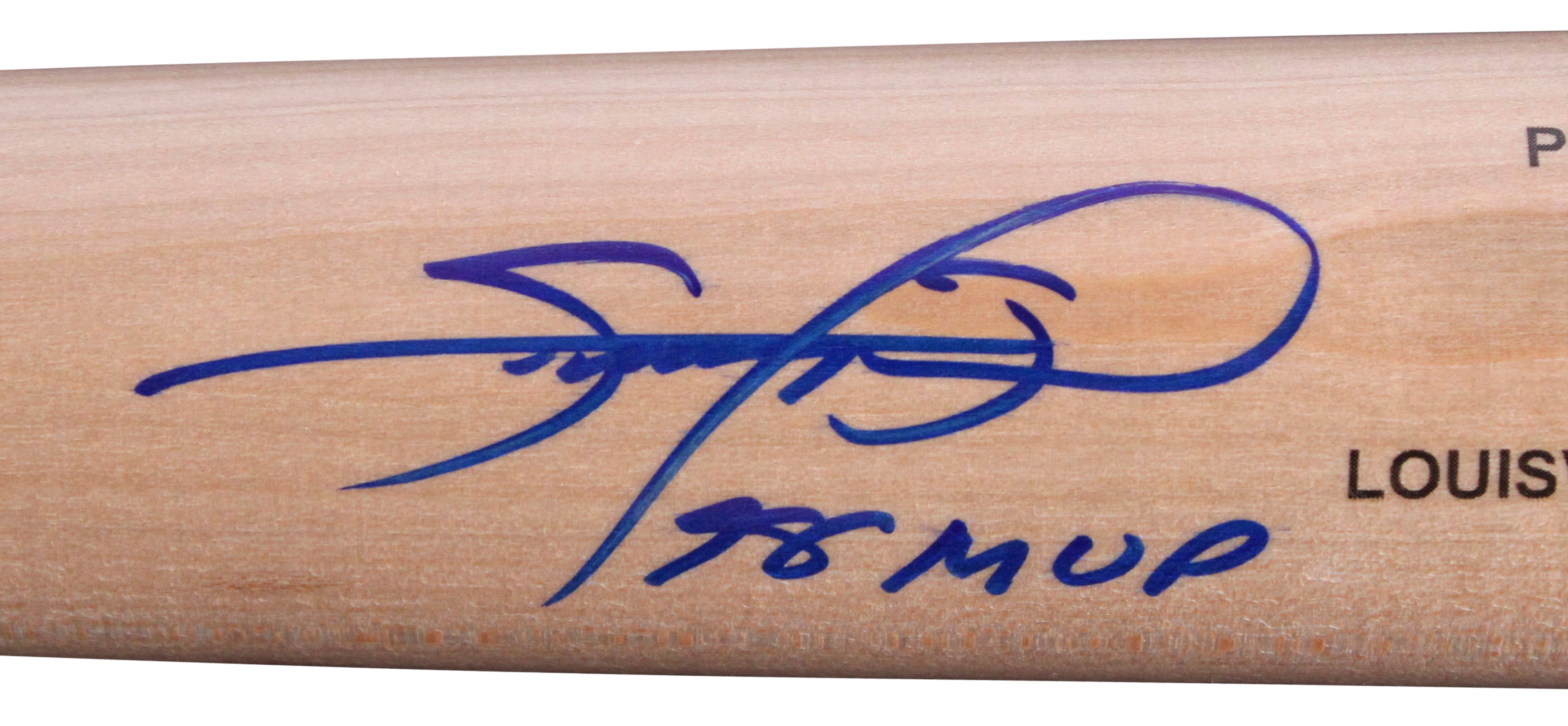 Cubs Sammy Sosa "98 MVP" Signed Blonde Louisville Slugger Baseball Bat BAS