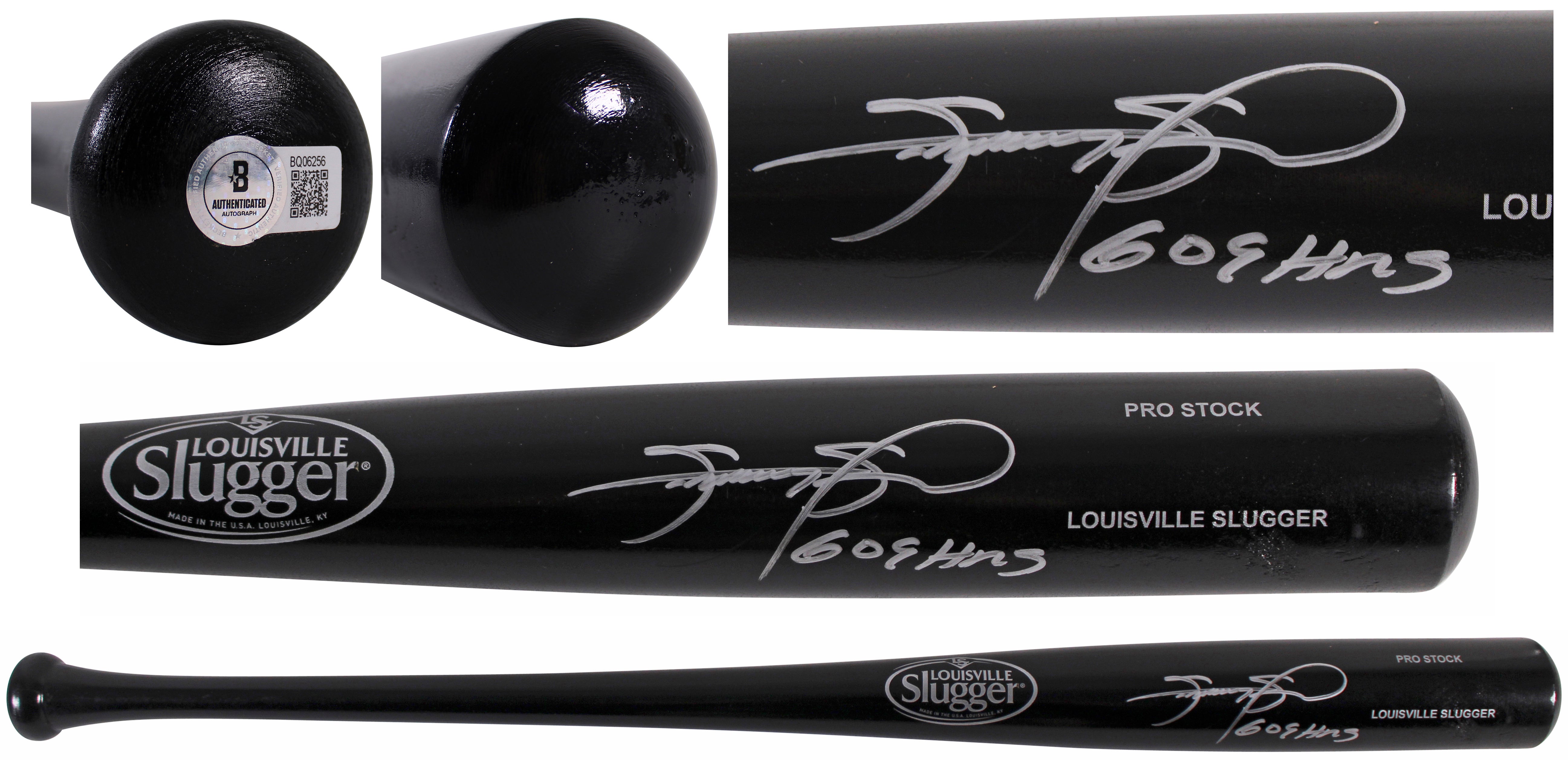 Cubs Sammy Sosa "609 HR's" Signed Black Louisville Slugger Baseball Bat BAS