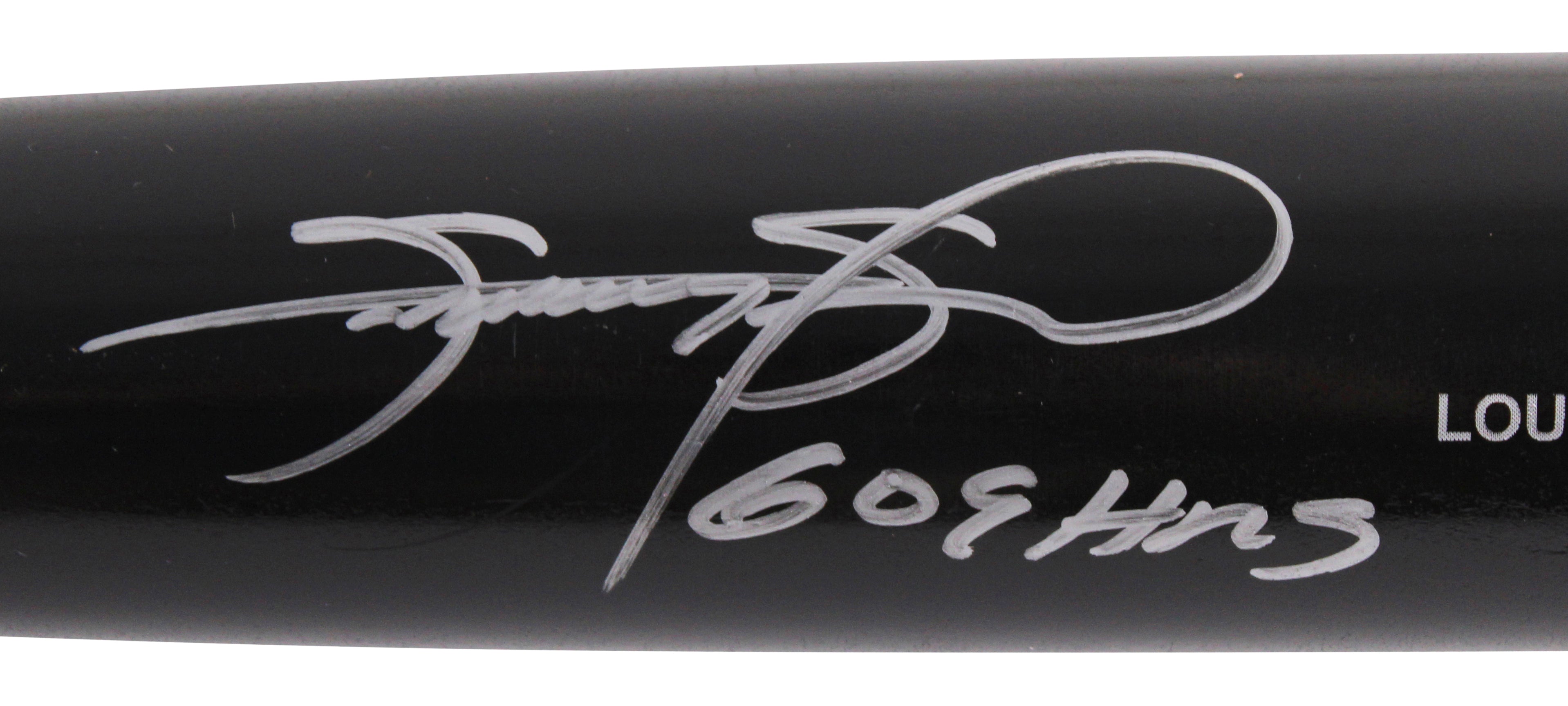 Cubs Sammy Sosa "609 HR's" Signed Black Louisville Slugger Baseball Bat BAS