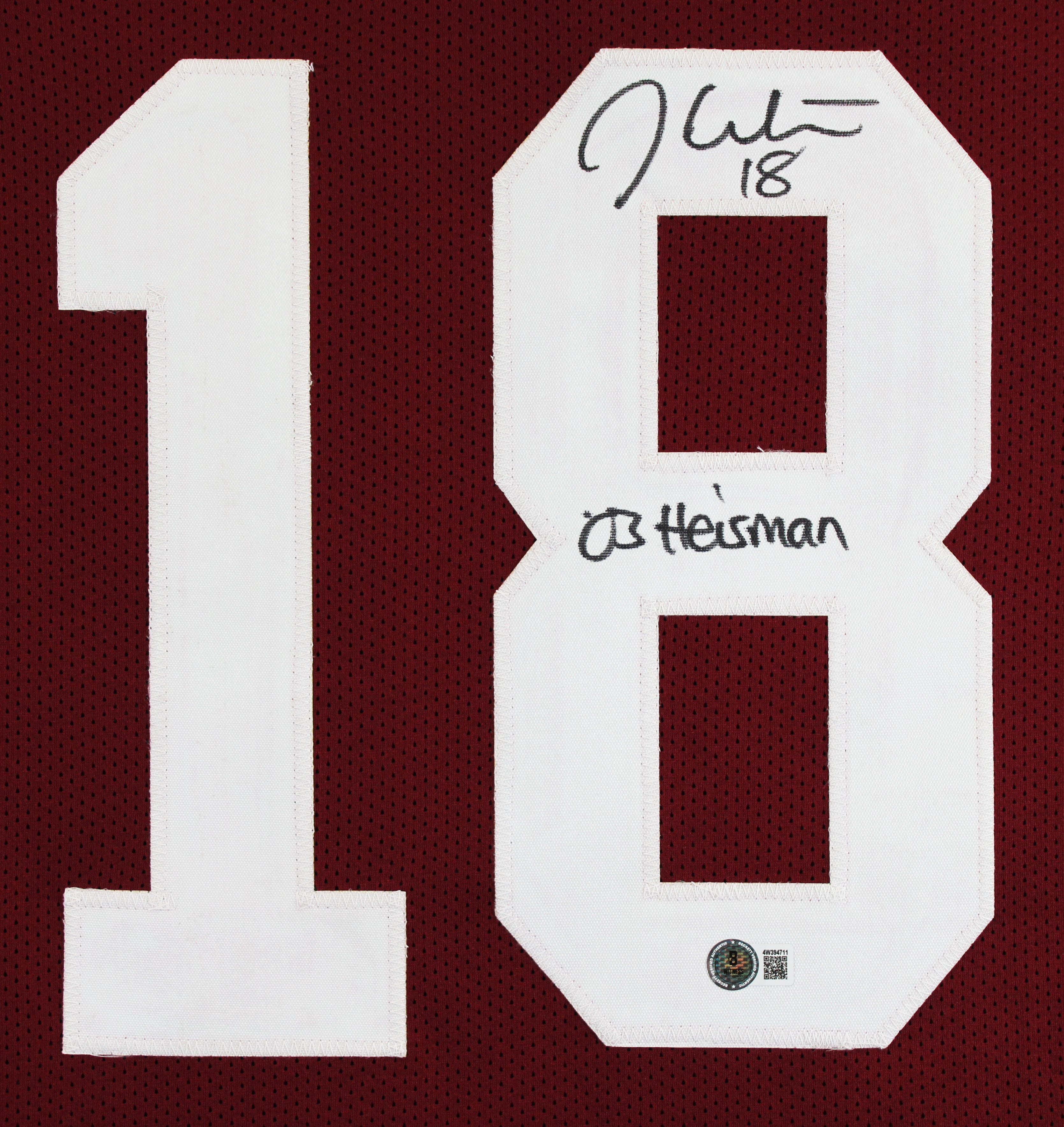 Oklahoma Jason White "03 Heisman" Signed Maroon Pro Style Framed Jersey BAS Wit