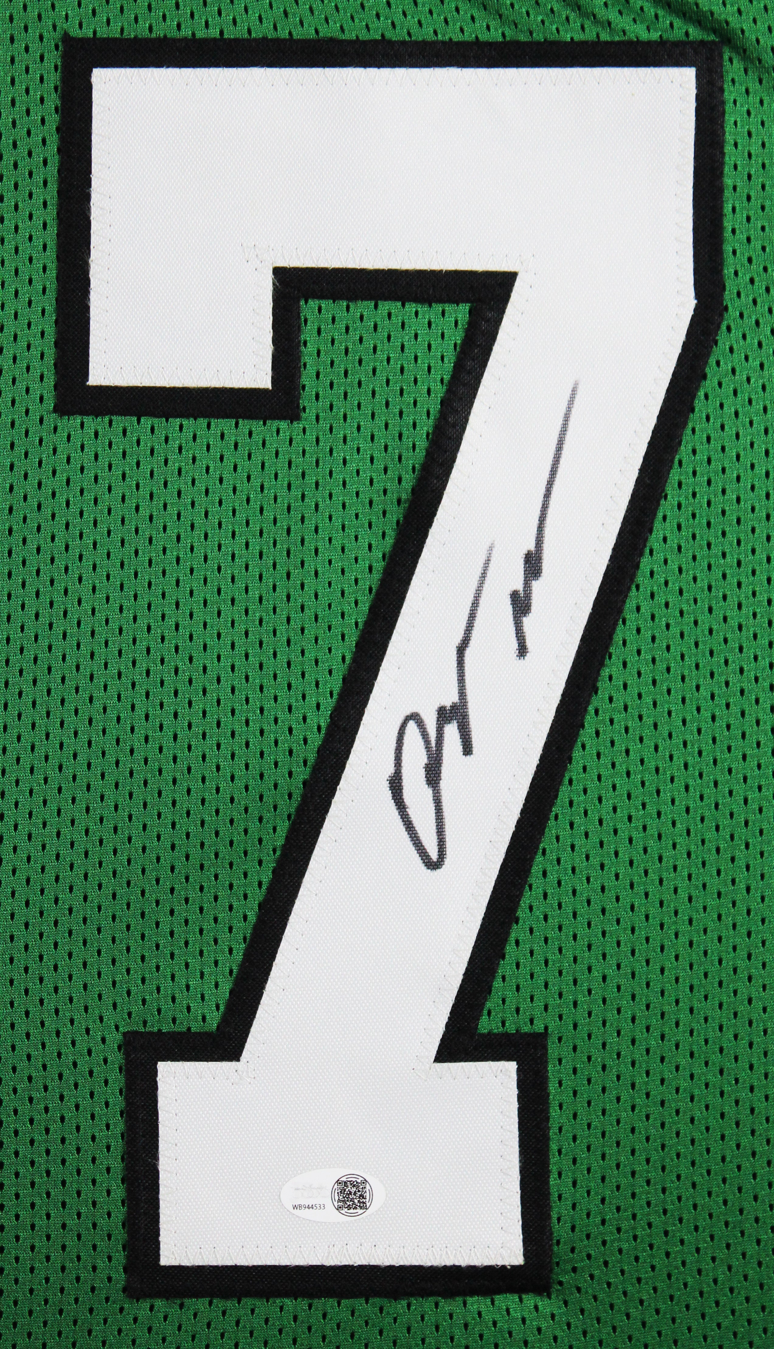 Quinyon Mitchell Signed Kelly Green Pro Style Framed Jersey JSA Witness