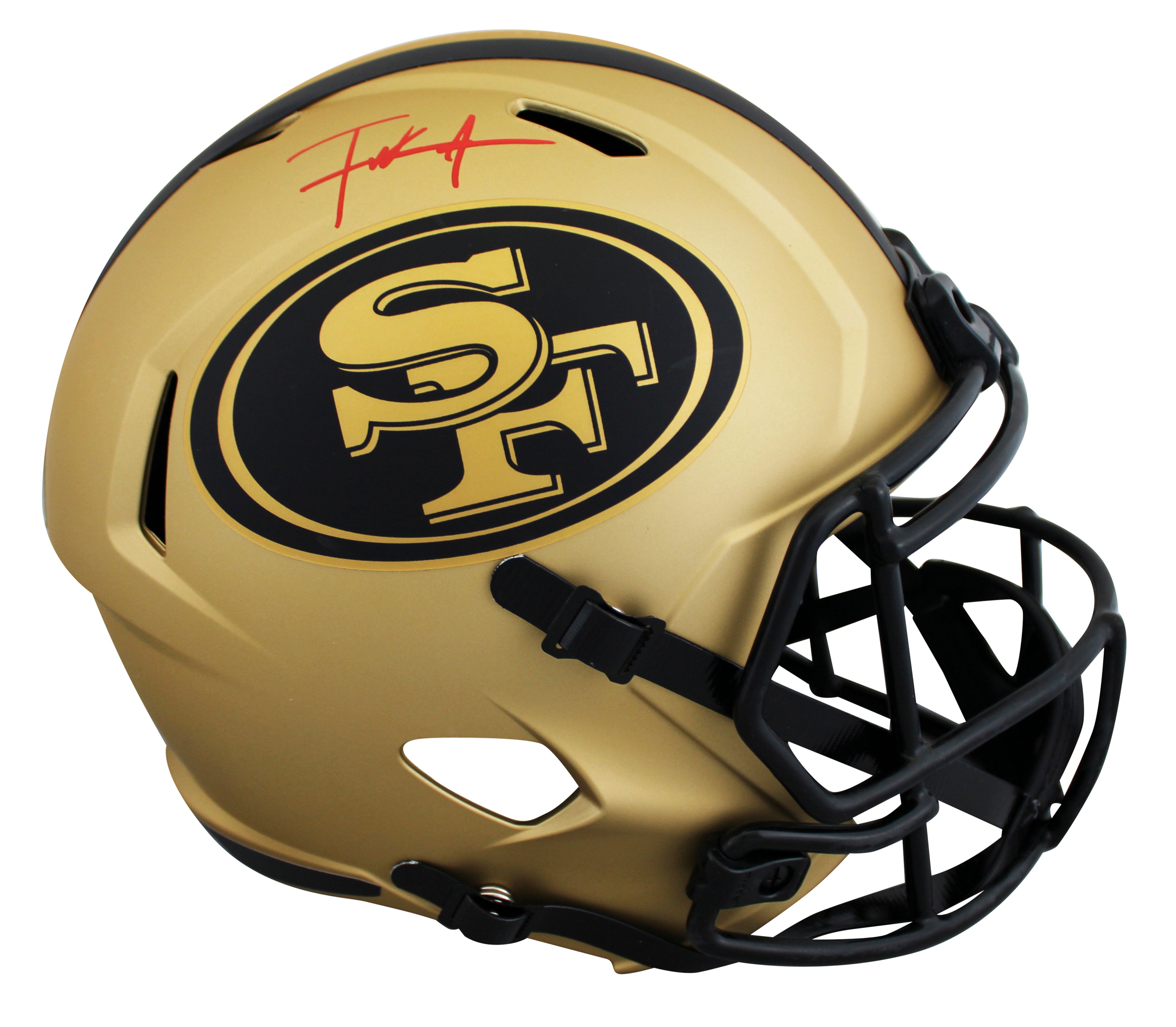 49ers Frank Gore Signed Rave Full Size Speed Rep Helmet W/ Case BAS Witnessed