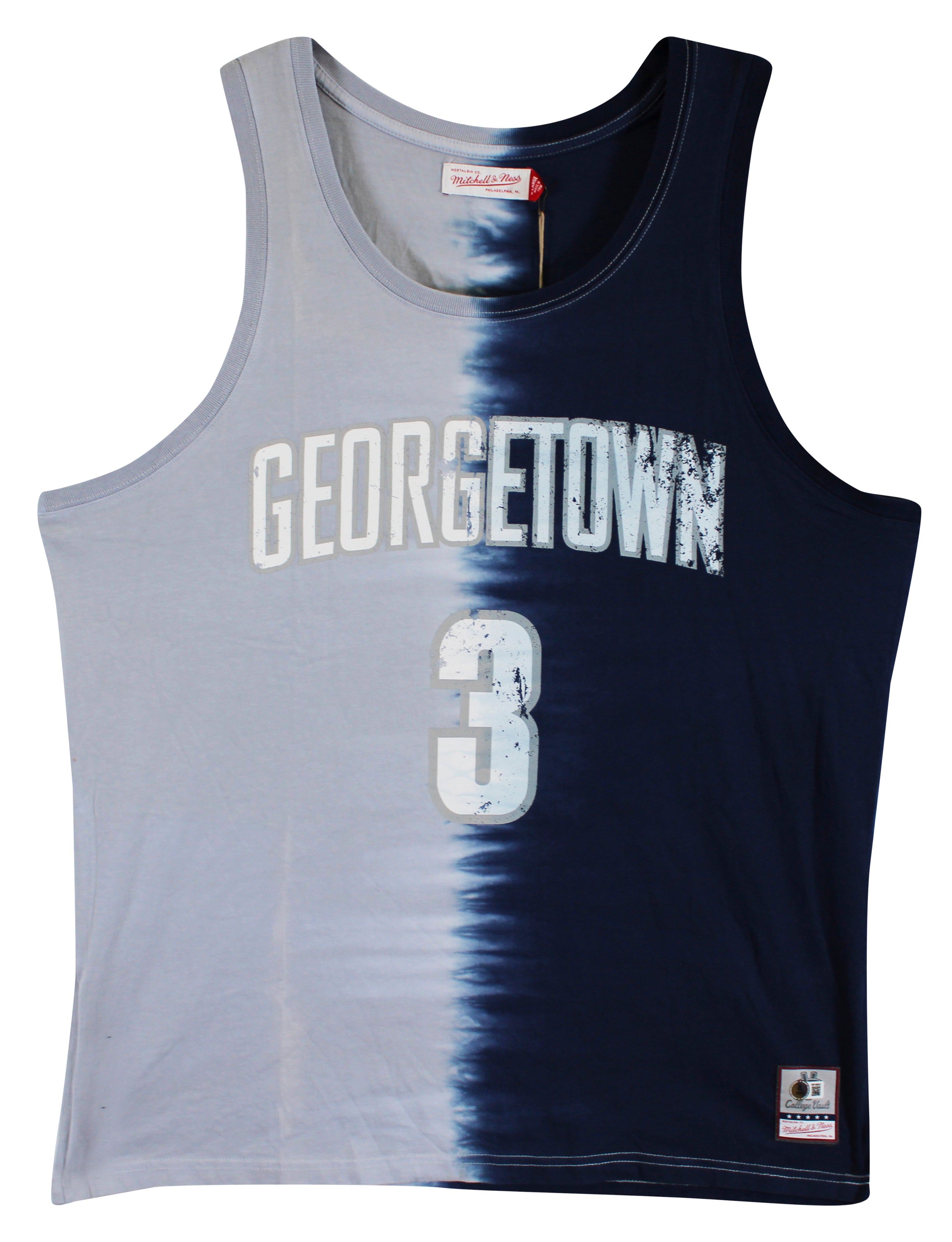Georgetown Allen Iverson Signed Tie Dye Cotton M&N Tank Jersey BAS Witnessed