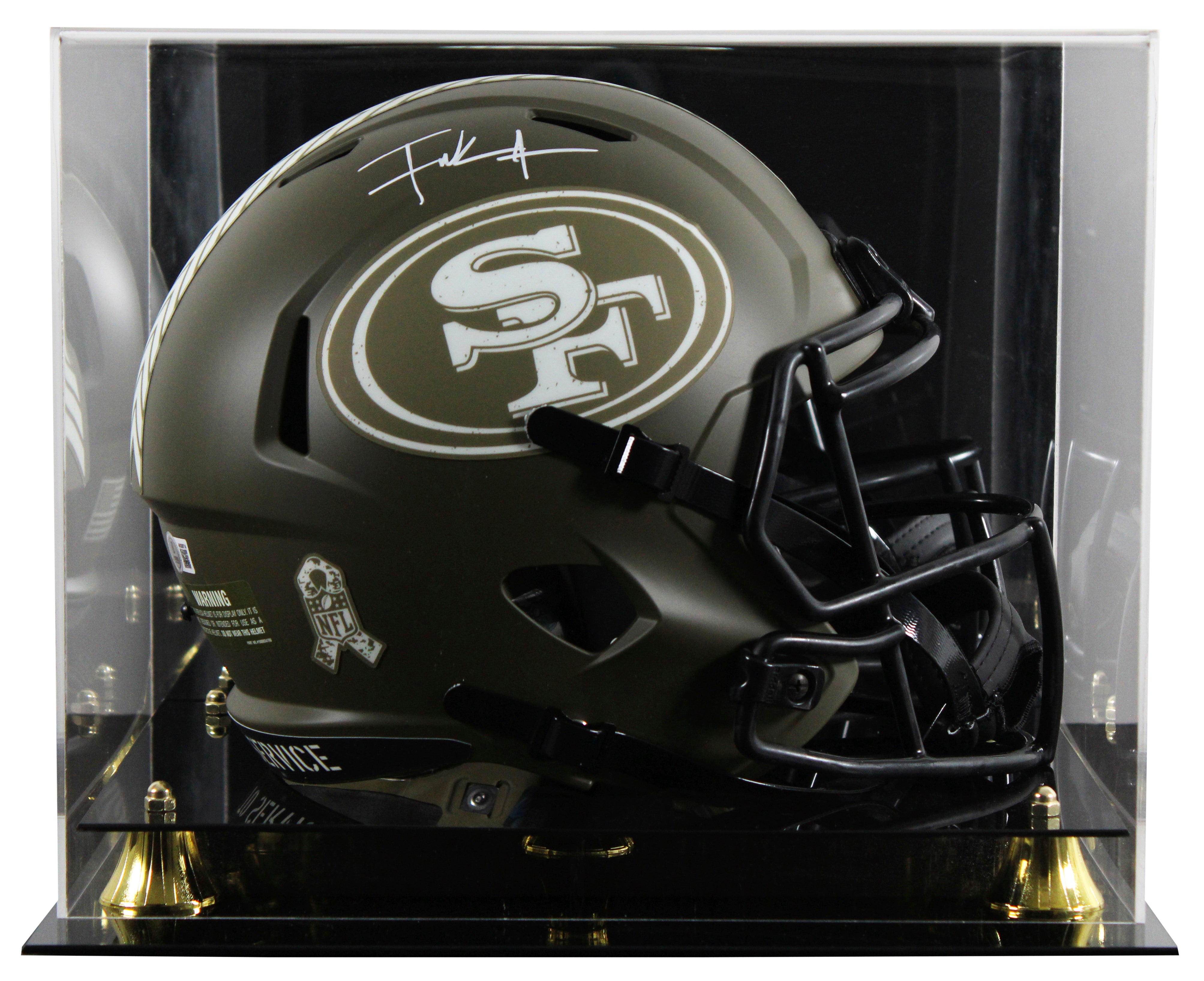 49ers Frank Gore Signed STS Full Size Speed Rep Helmet W/ Case BAS Witnessed