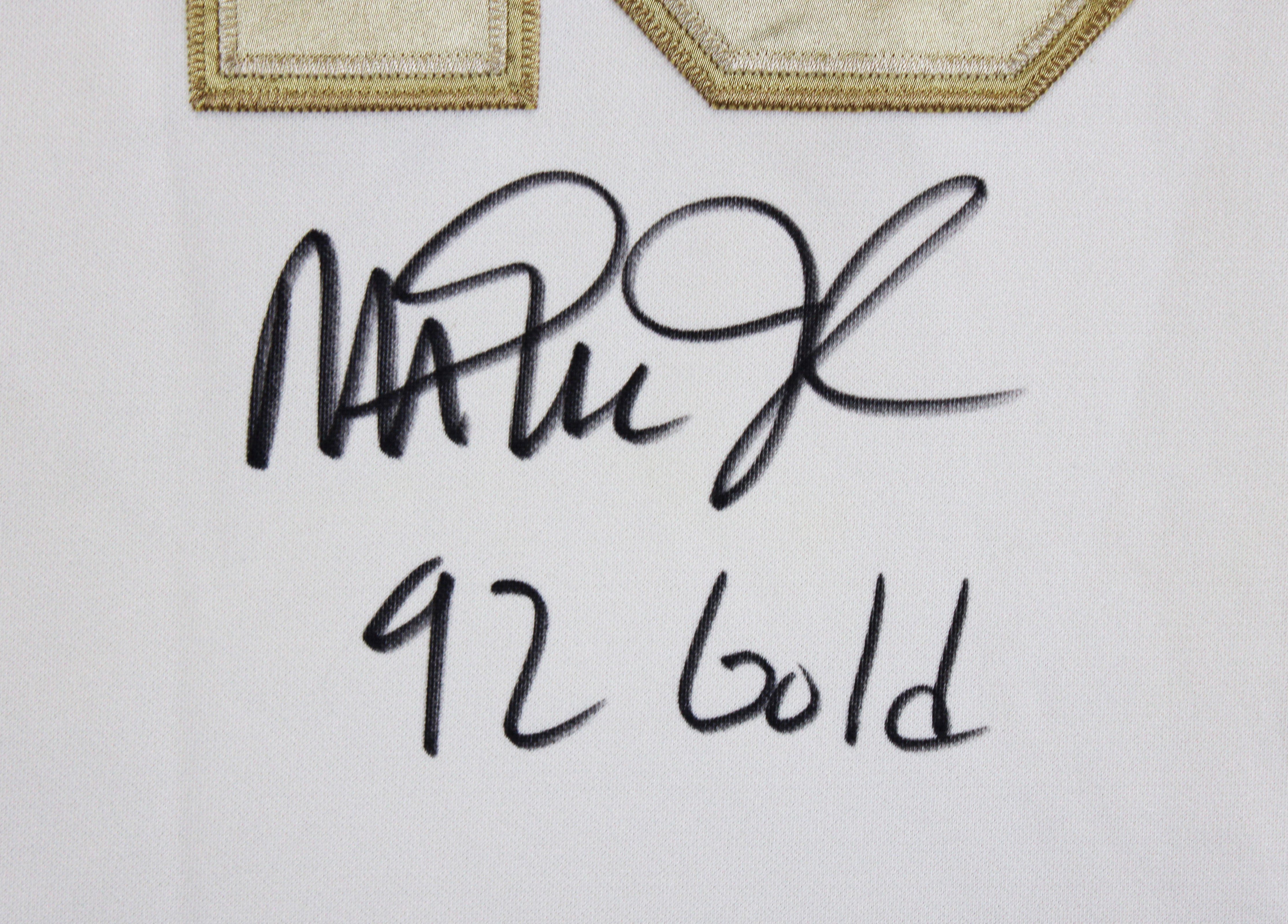 Magic Johnson "92 Gold" Signed White & Gold Nike Team USA Jersey BAS W #3W387218