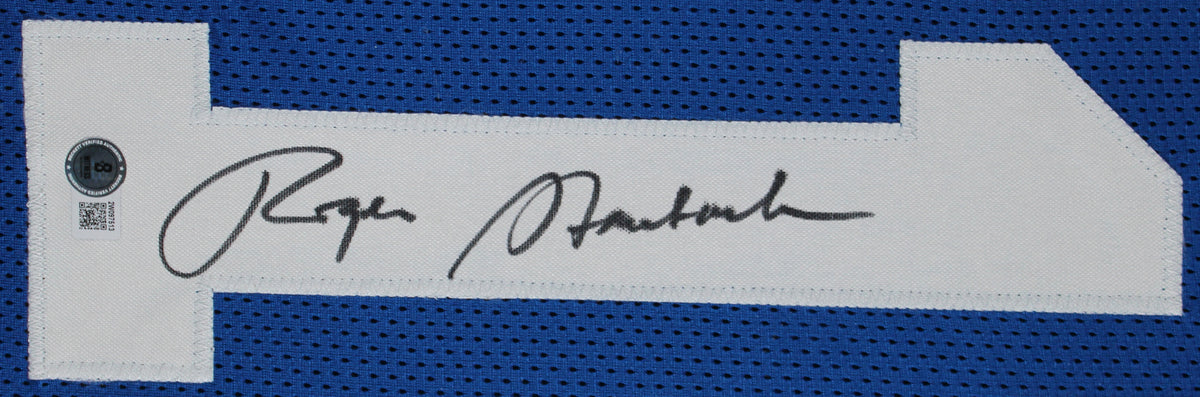 Roger Staubach Authentic Signed Blue Pro Style Framed Jersey BAS Wit #2W097513