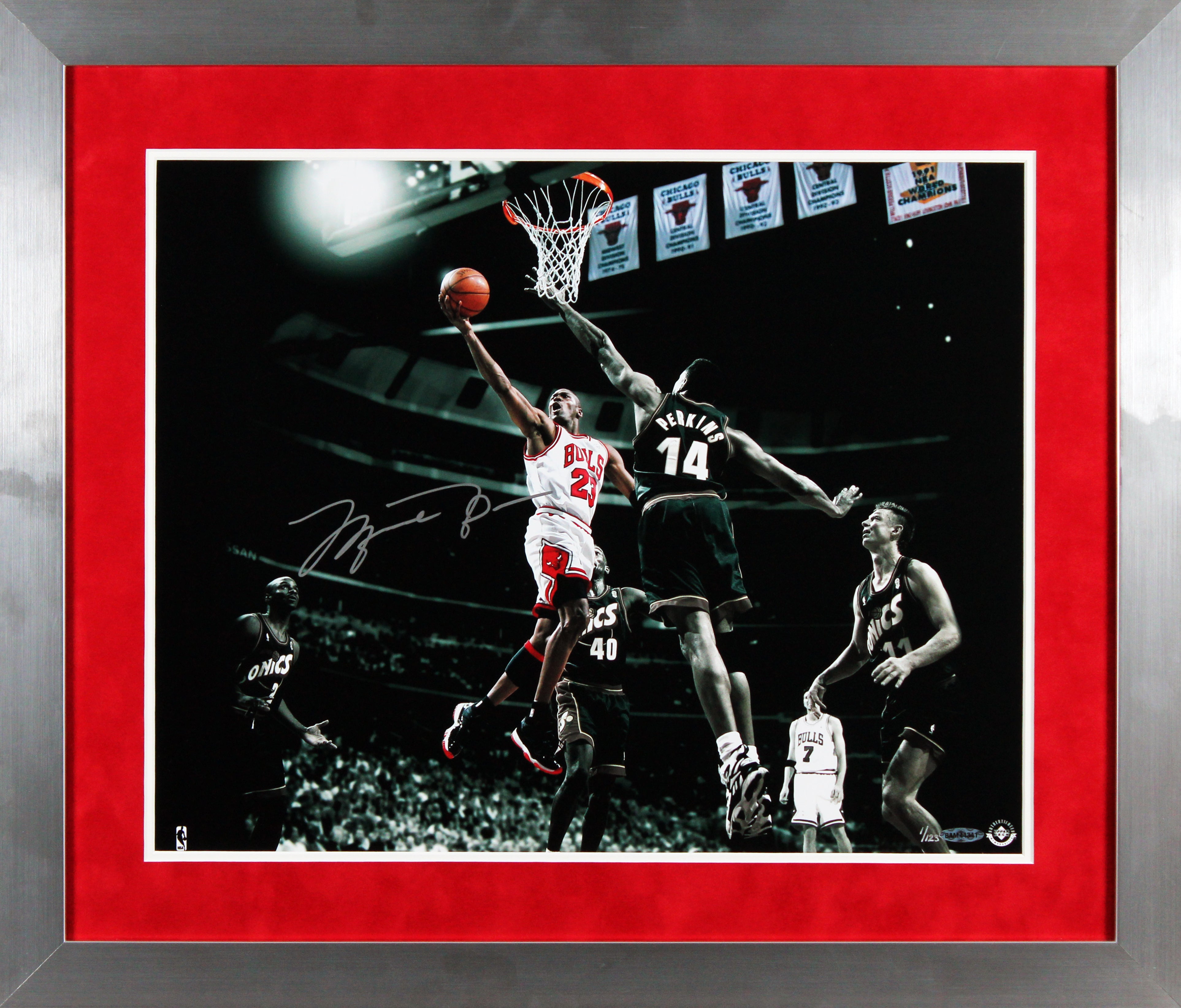 Bulls Michael Jordan Authentic Signed 16x20 Framed Photo LE #1/123 UDA #BAM44341