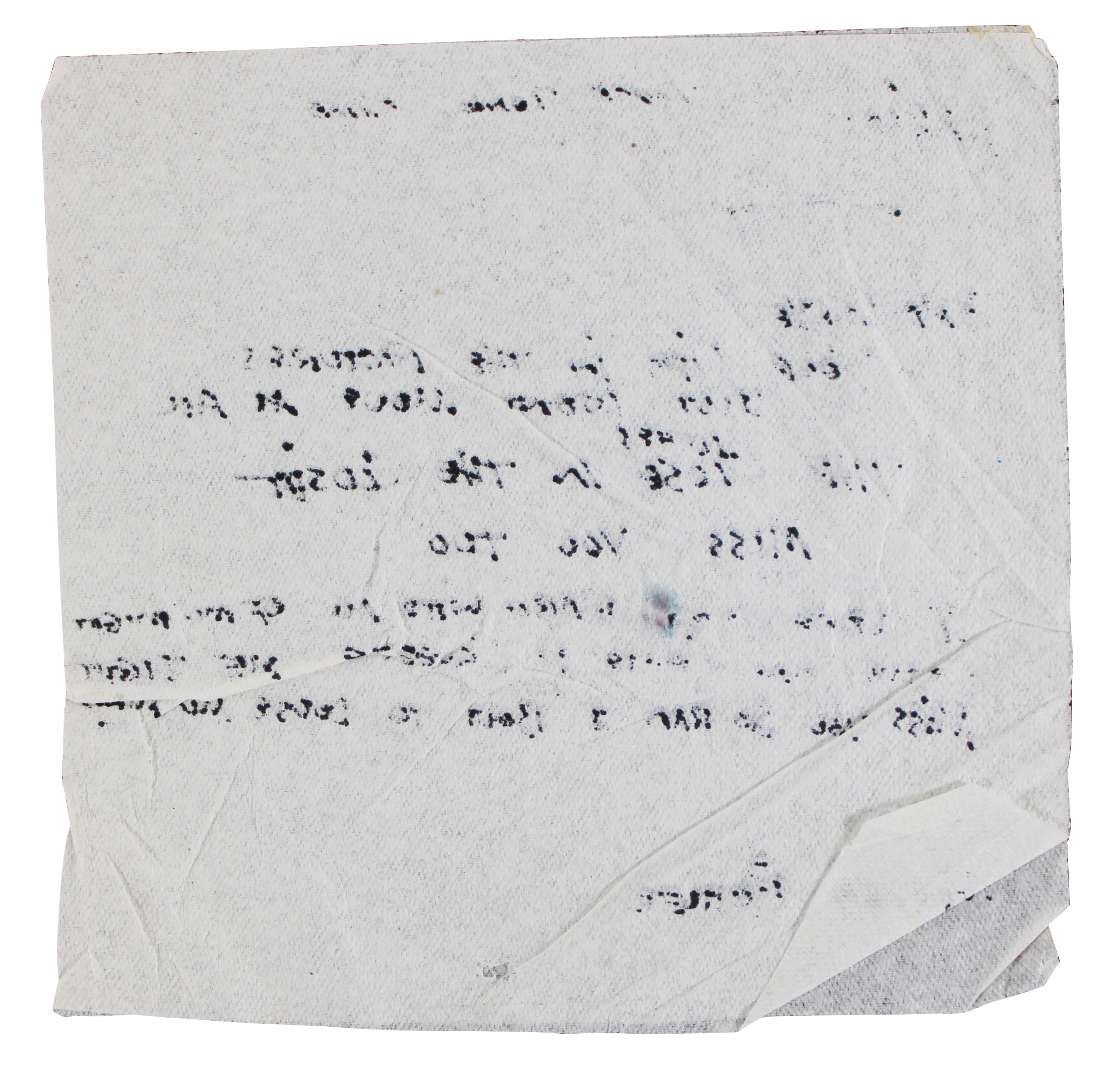 Stevie Ray Vaughan Authentic 4.75x5 Napkin w/ Handwritten Lyrics BAS #AE13211