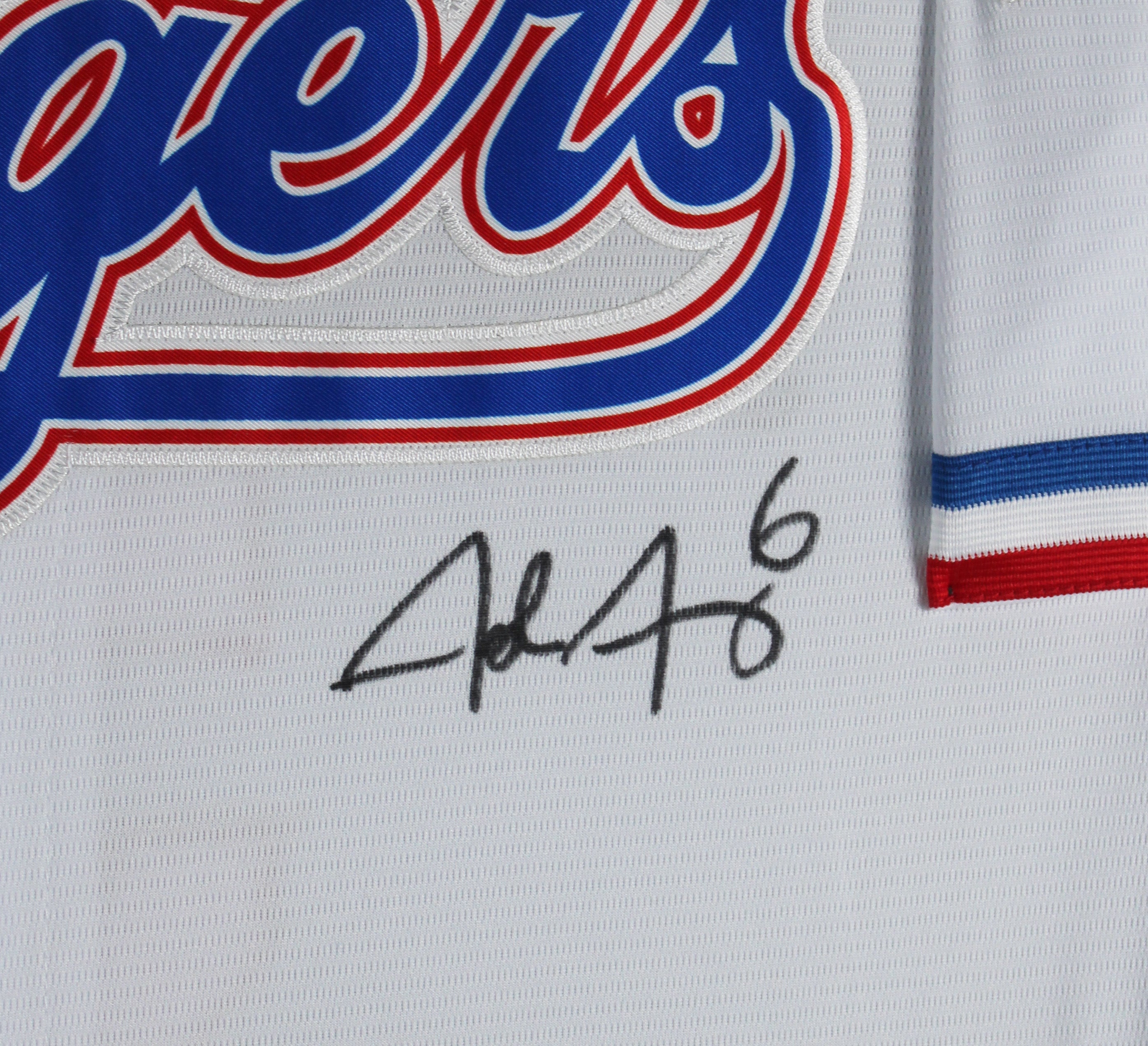 Rangers Josh Jung Signed White Nike Framed Jersey w/ 2023 WS Patch BAS Witnessed