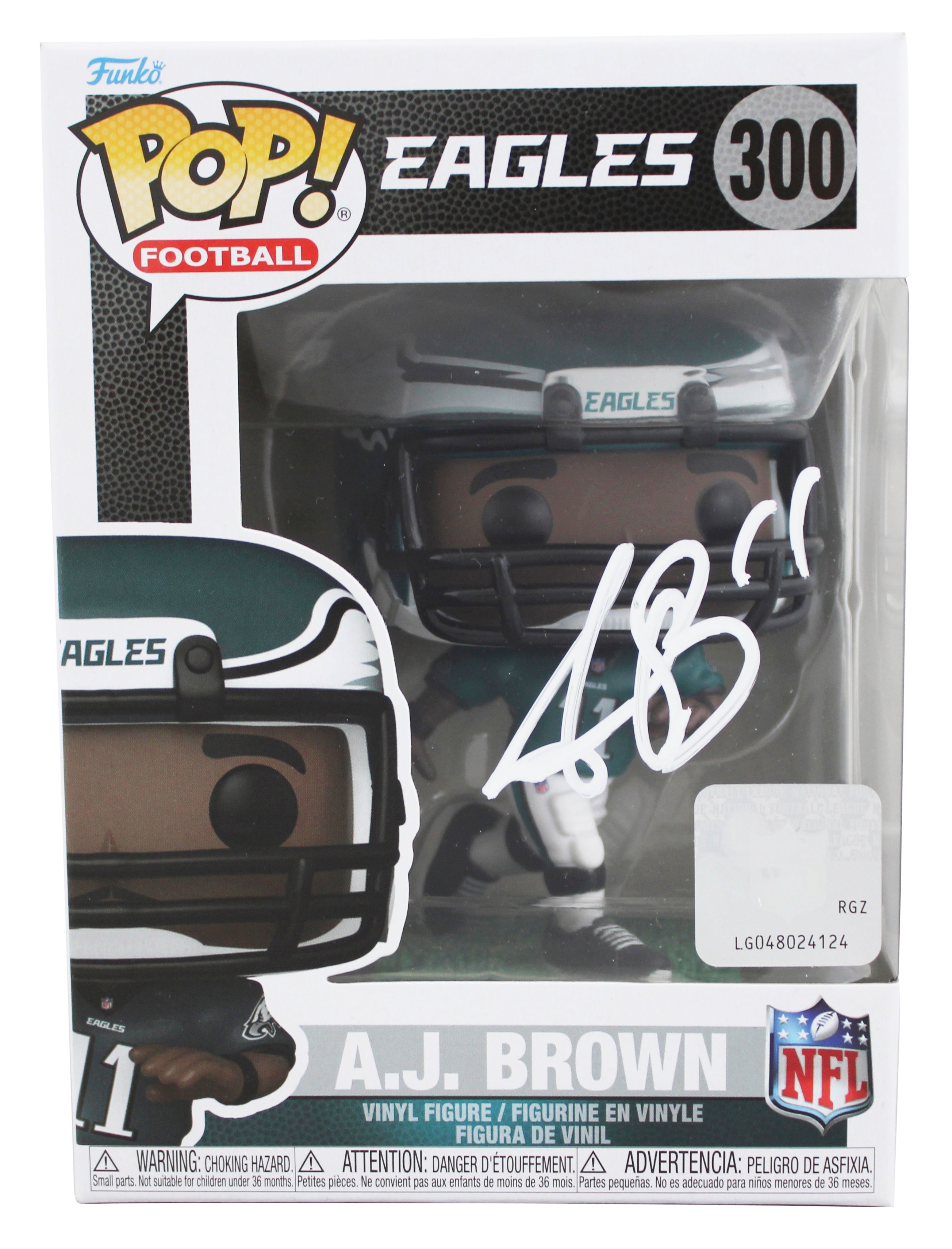 Eagles A.J. Brown Authentic Signed #300 Funko Pop Vinyl Figure BAS Witnessed